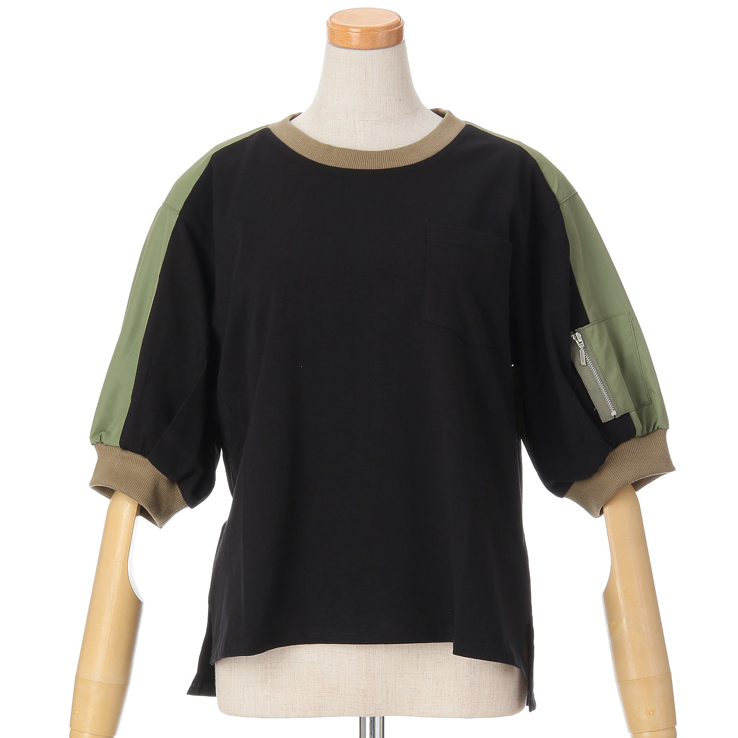 vingtrois 異素材切替Tシャツ - 画像3