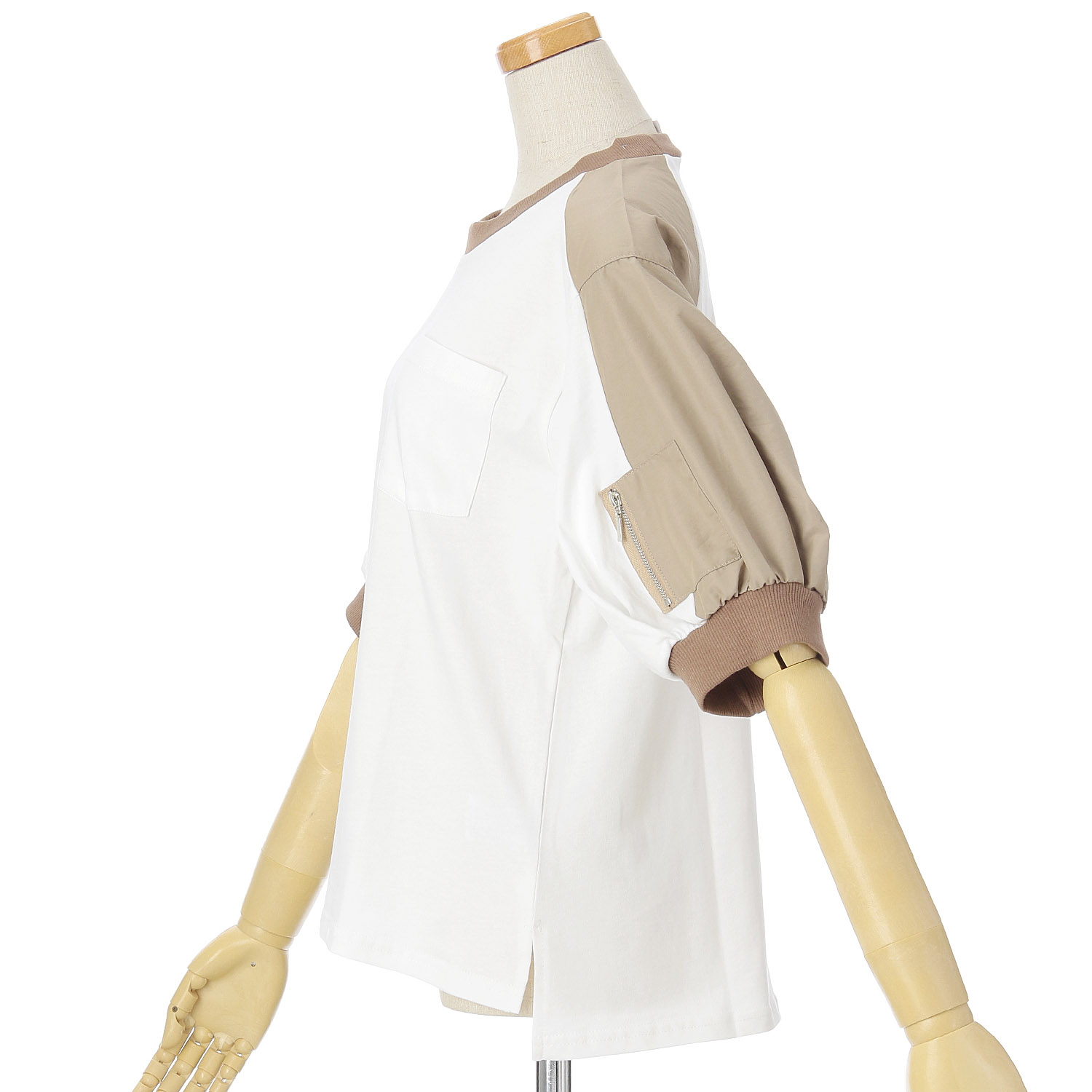 vingtrois 異素材切替Tシャツ - 画像5