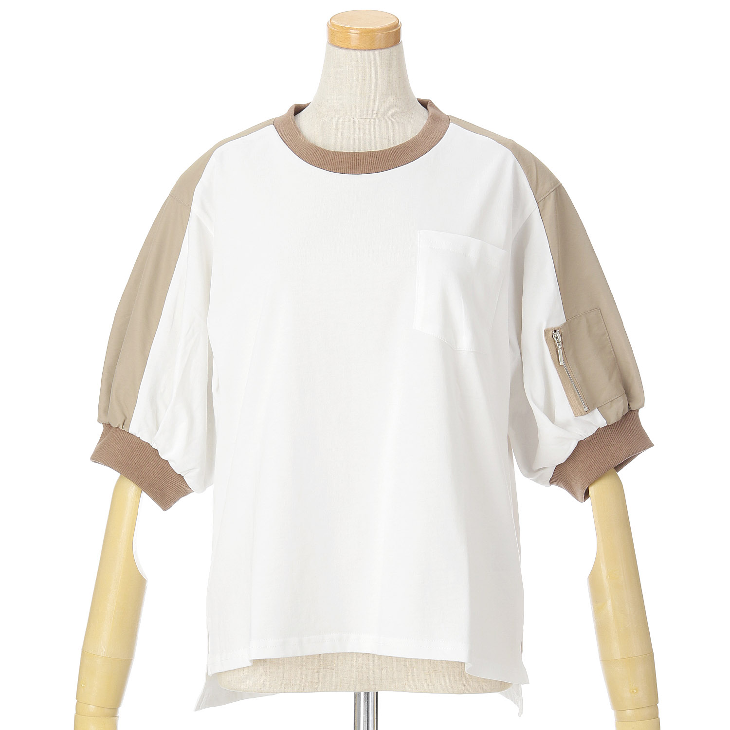 vingtrois 異素材切替Tシャツ