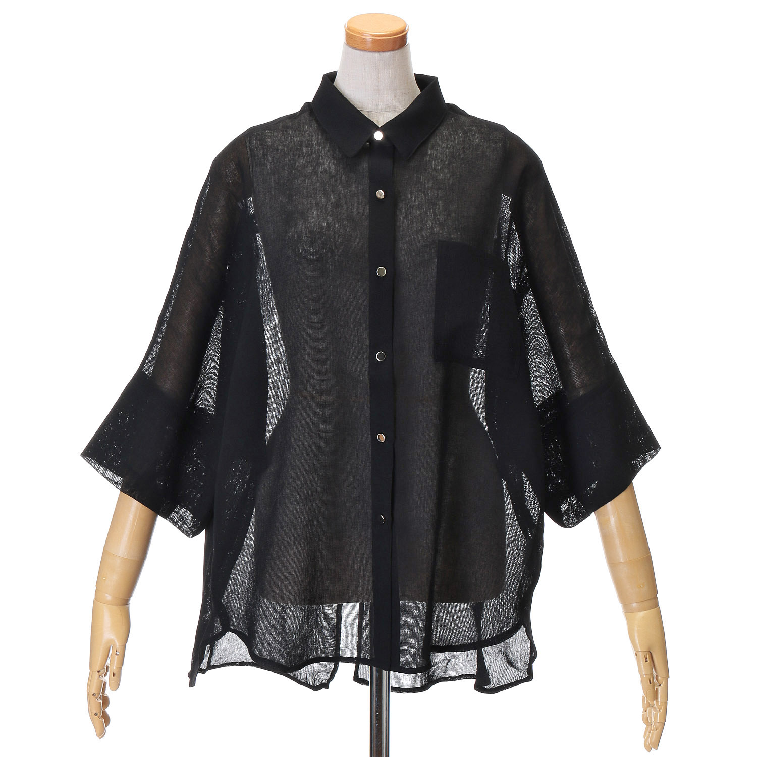 Emilyanバックスリットシアーシャツ