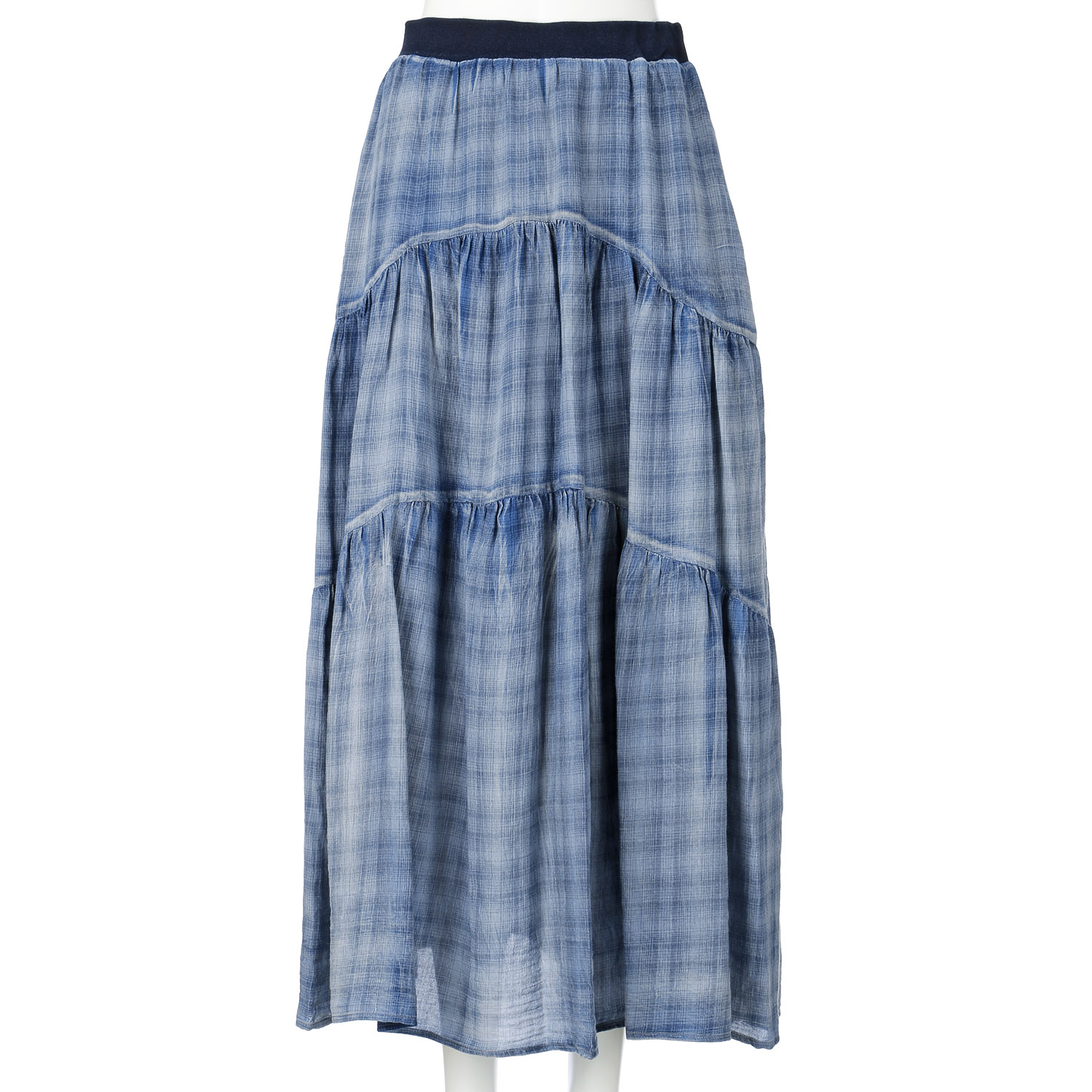 33℃ シアーデニムティアードパイピングフレアスカート - 画像8