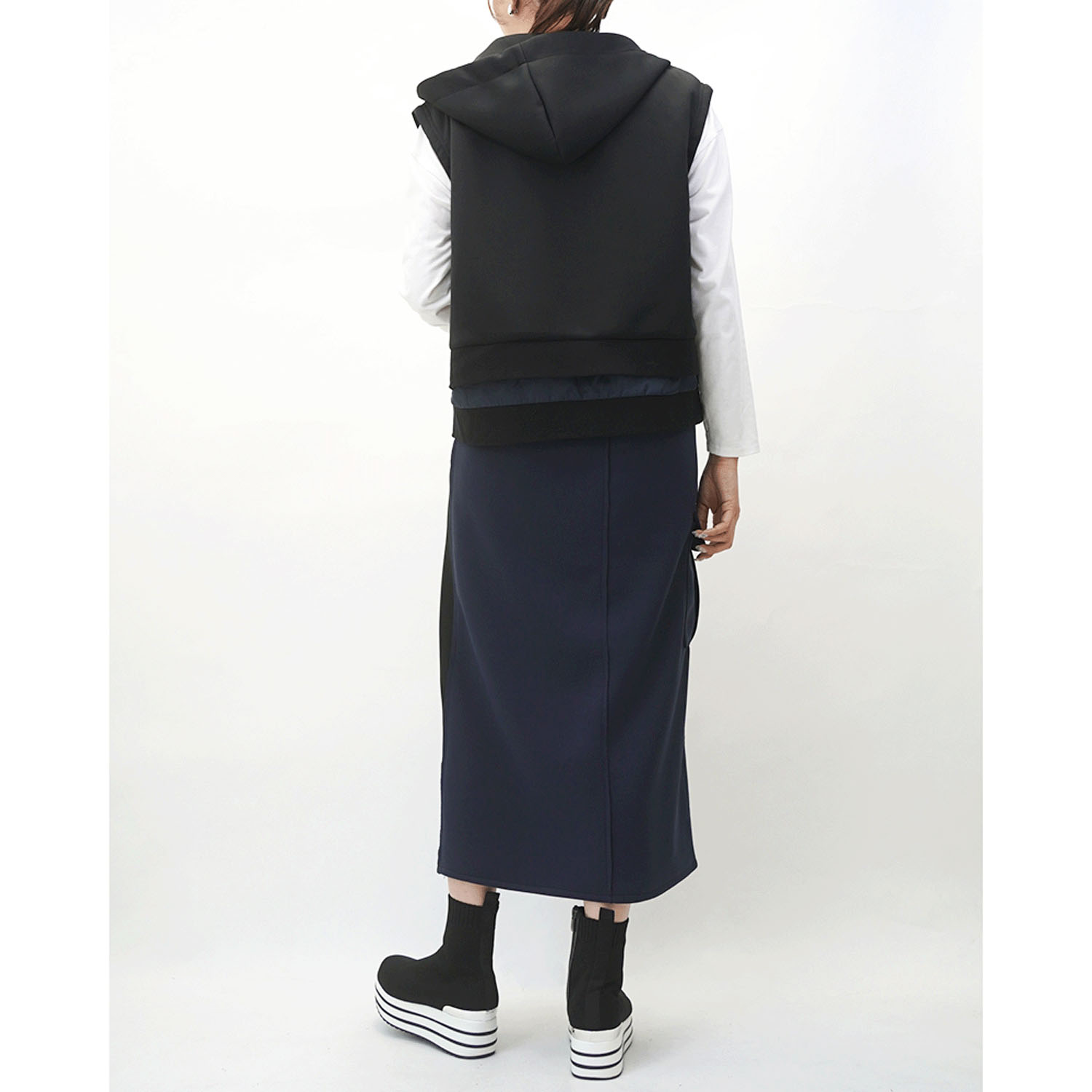 33℃ 配色切替レイヤードライクジップパーカーベスト - 画像9