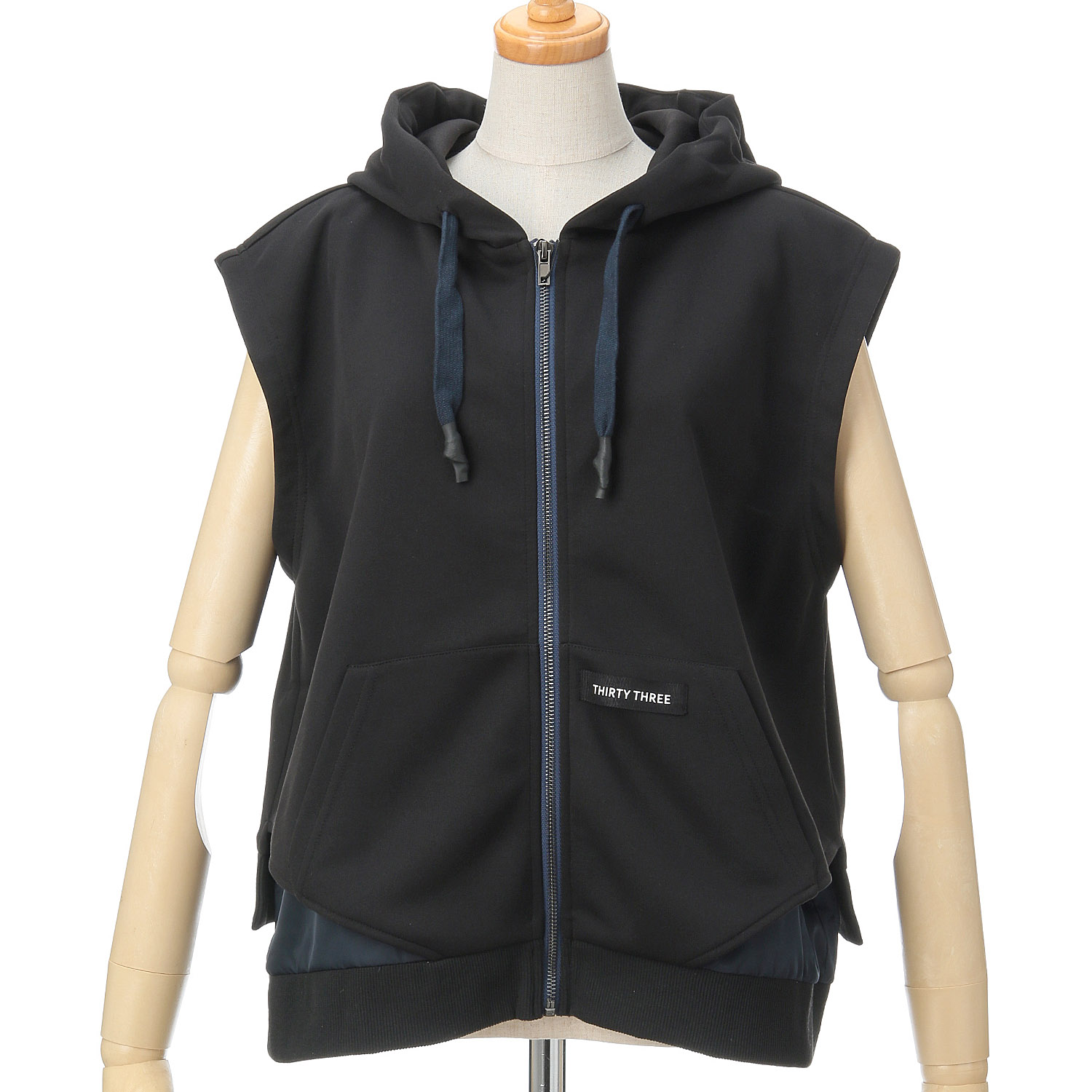 33℃ 配色切替レイヤードライクジップパーカーベスト - 画像10