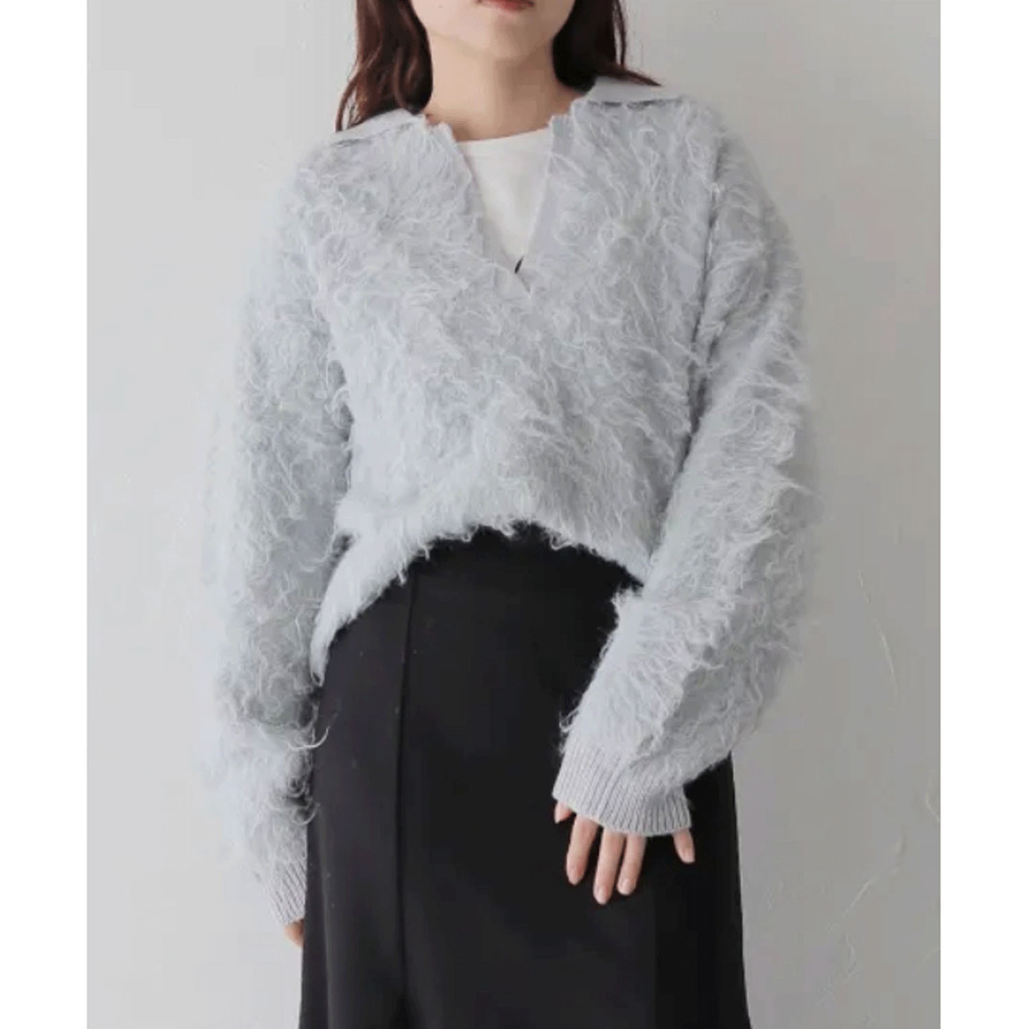 【Insta Live】vingtrois シャギー起毛ポロニット - 画像2