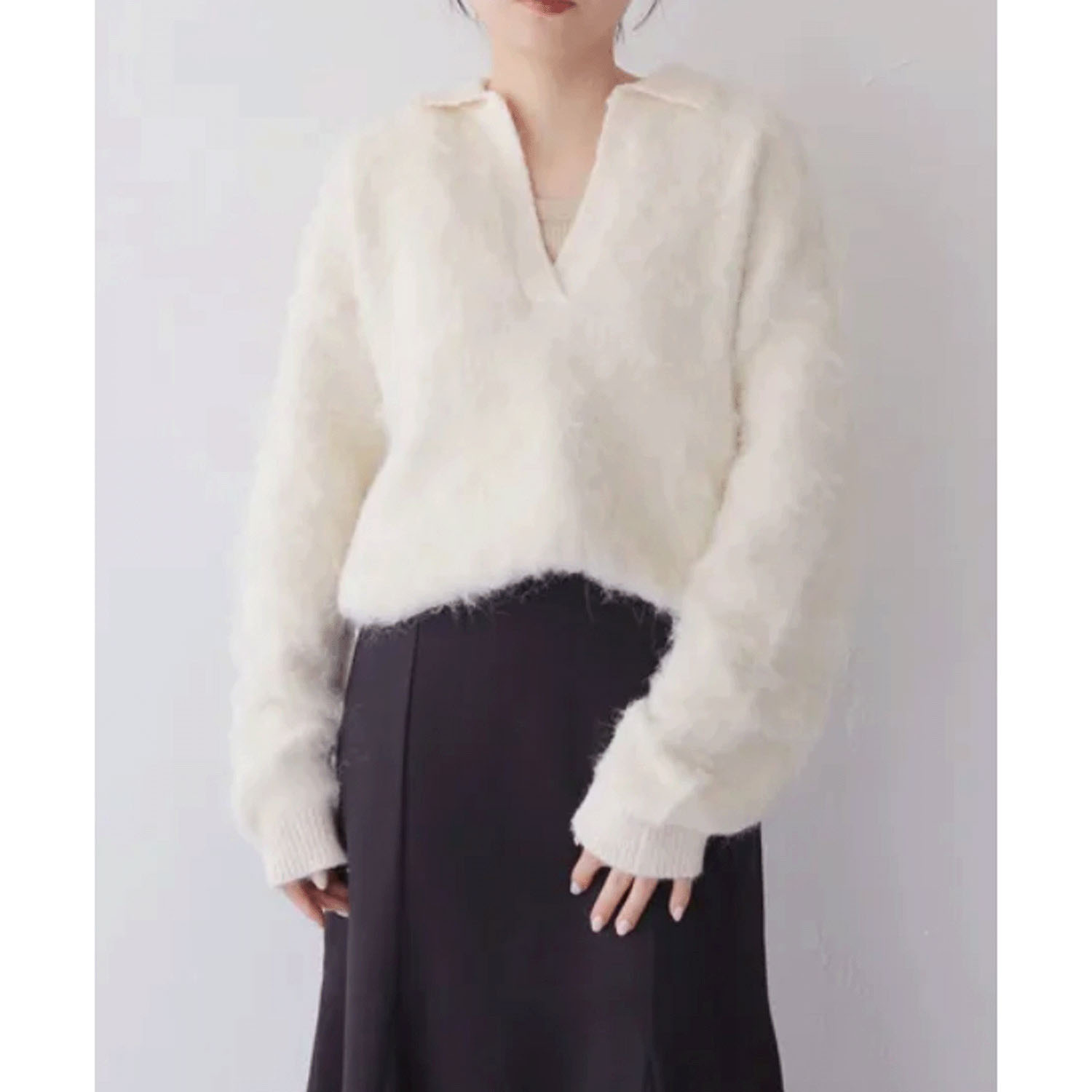 【Insta Live】vingtrois シャギー起毛ポロニット - 画像11