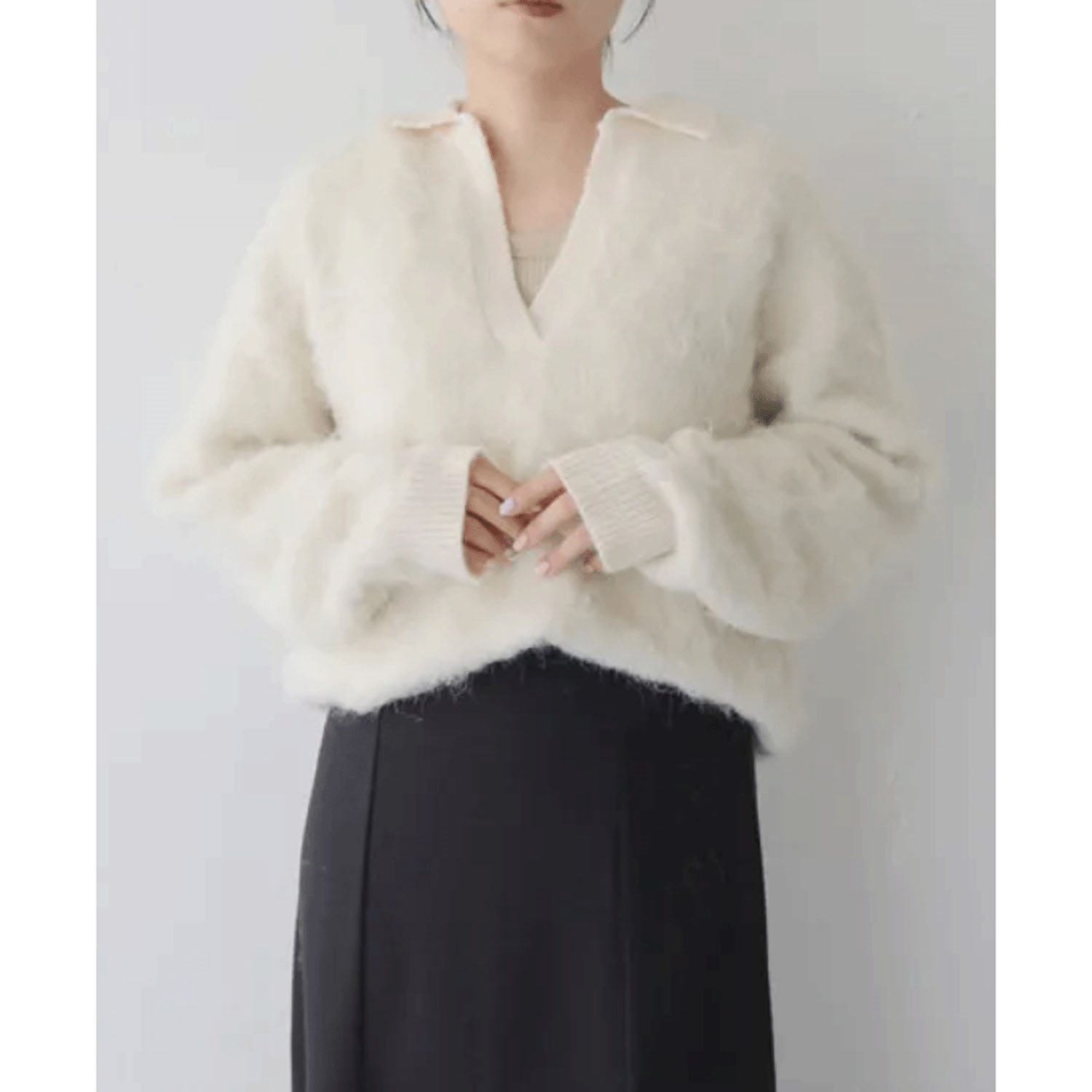 【Insta Live】vingtrois シャギー起毛ポロニット - 画像13