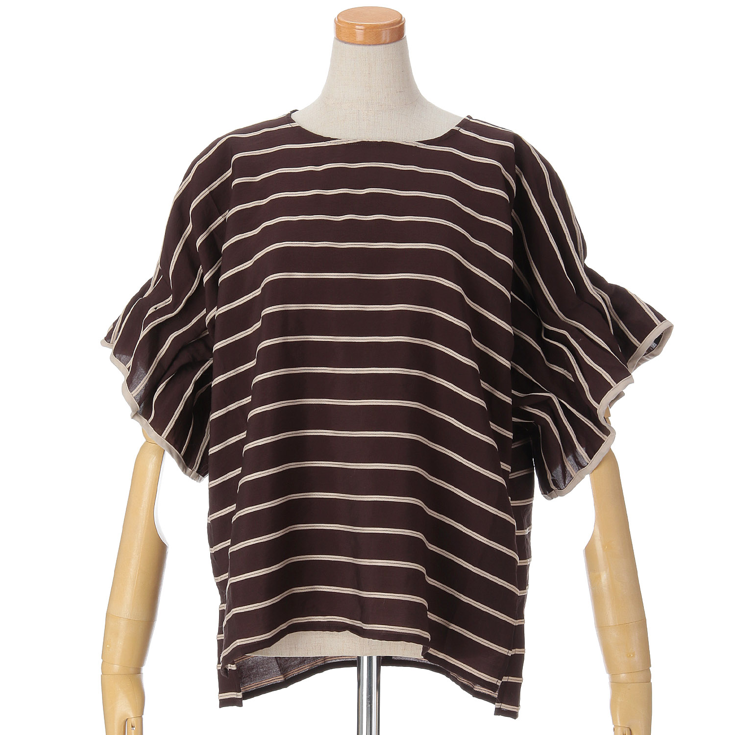 Emilyan ドビーボーダーブラウス - 画像2