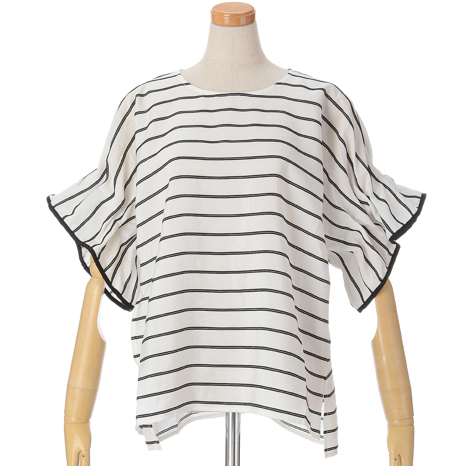 Emilyan ドビーボーダーブラウス - 画像3