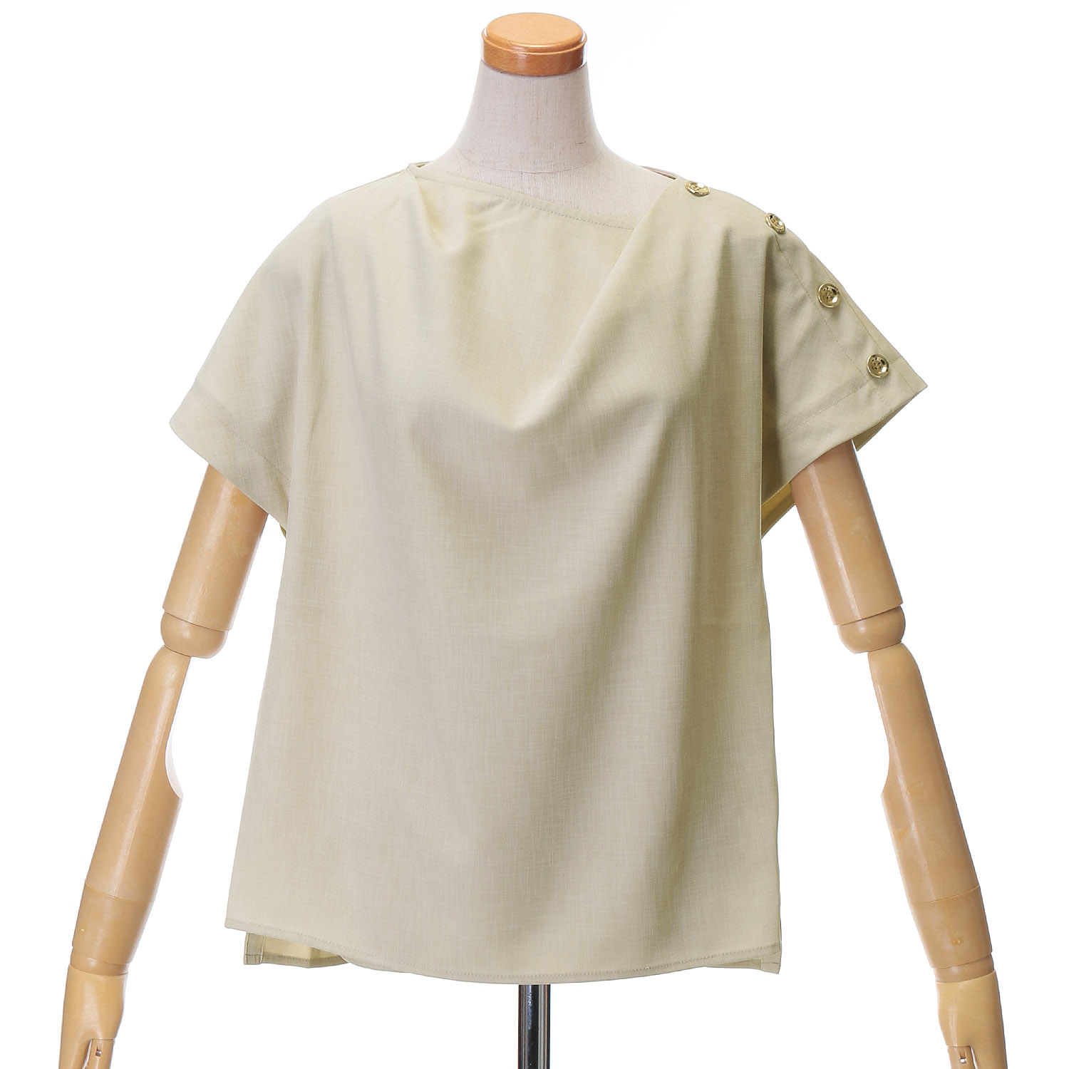 Emilyanリネンライクシャンブレーブラウス - 画像1