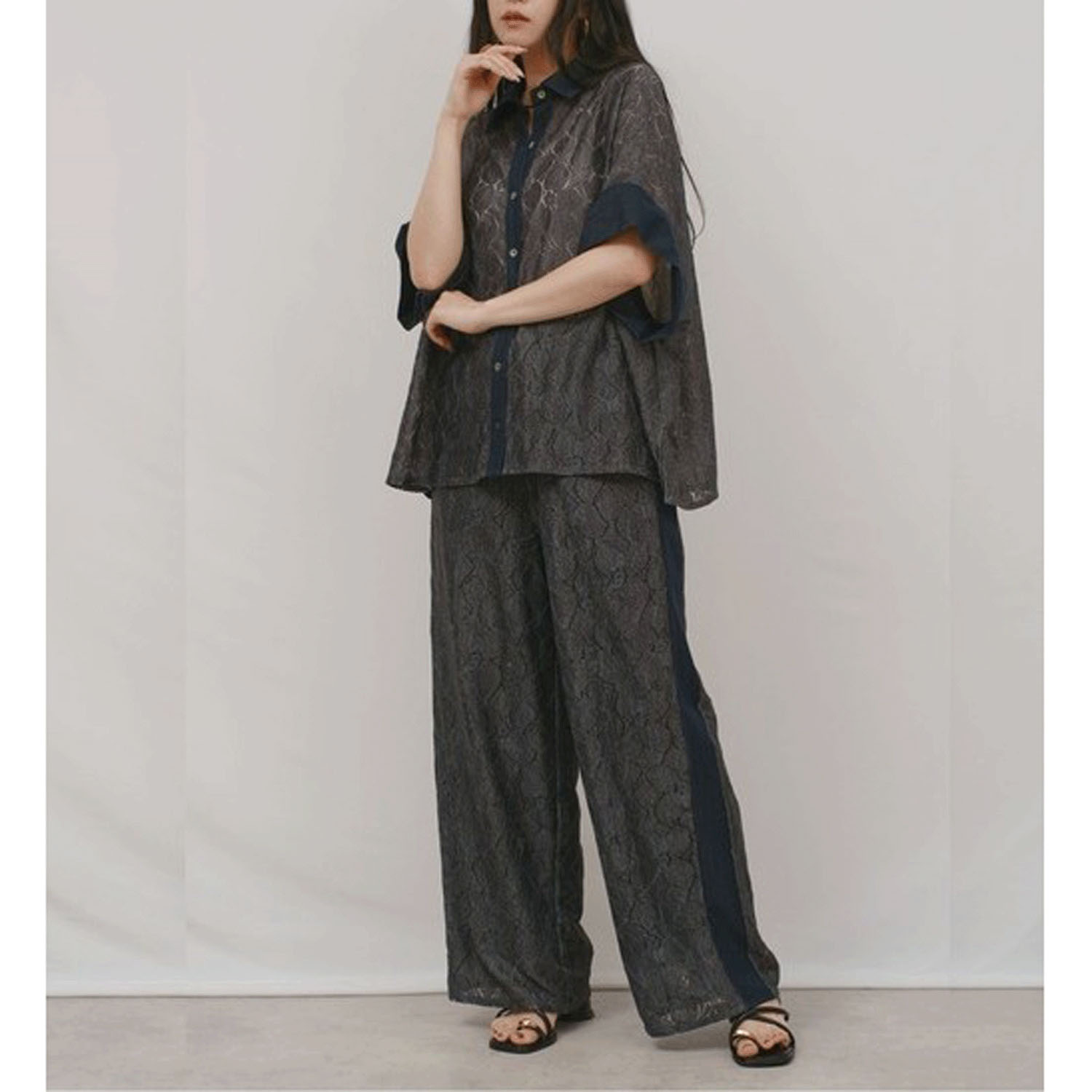 Palm Riche デニムレーストップス - 画像14