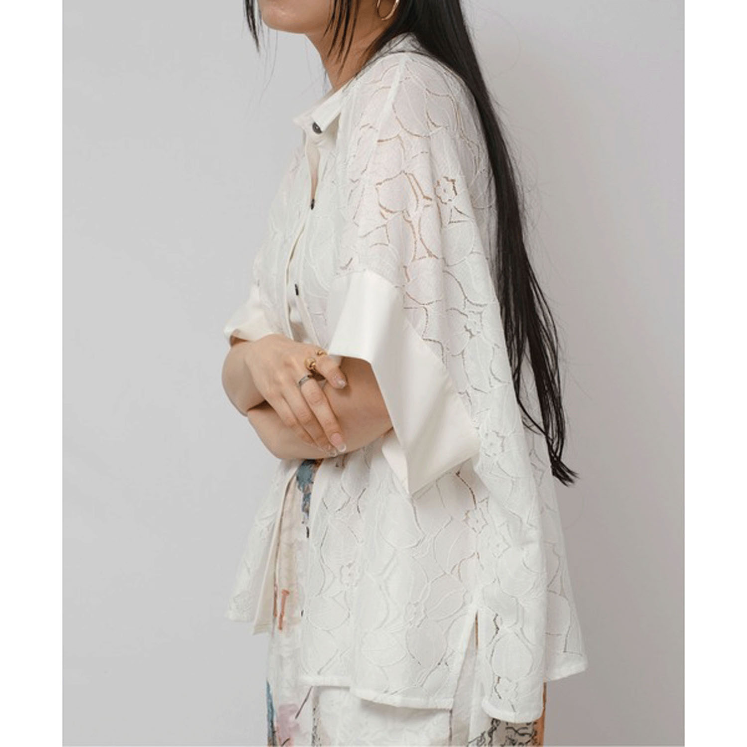 Palm Riche デニムレーストップス - 画像6