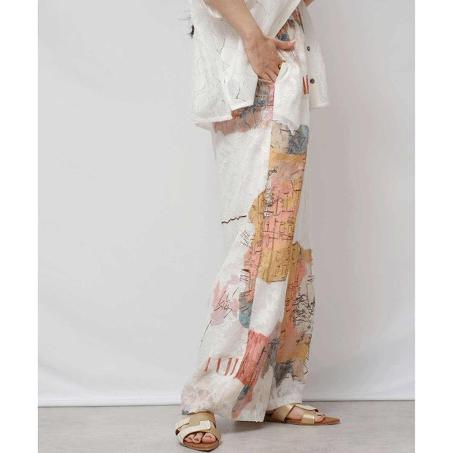 Palm Riche 風景アート柄パンツ - 画像4