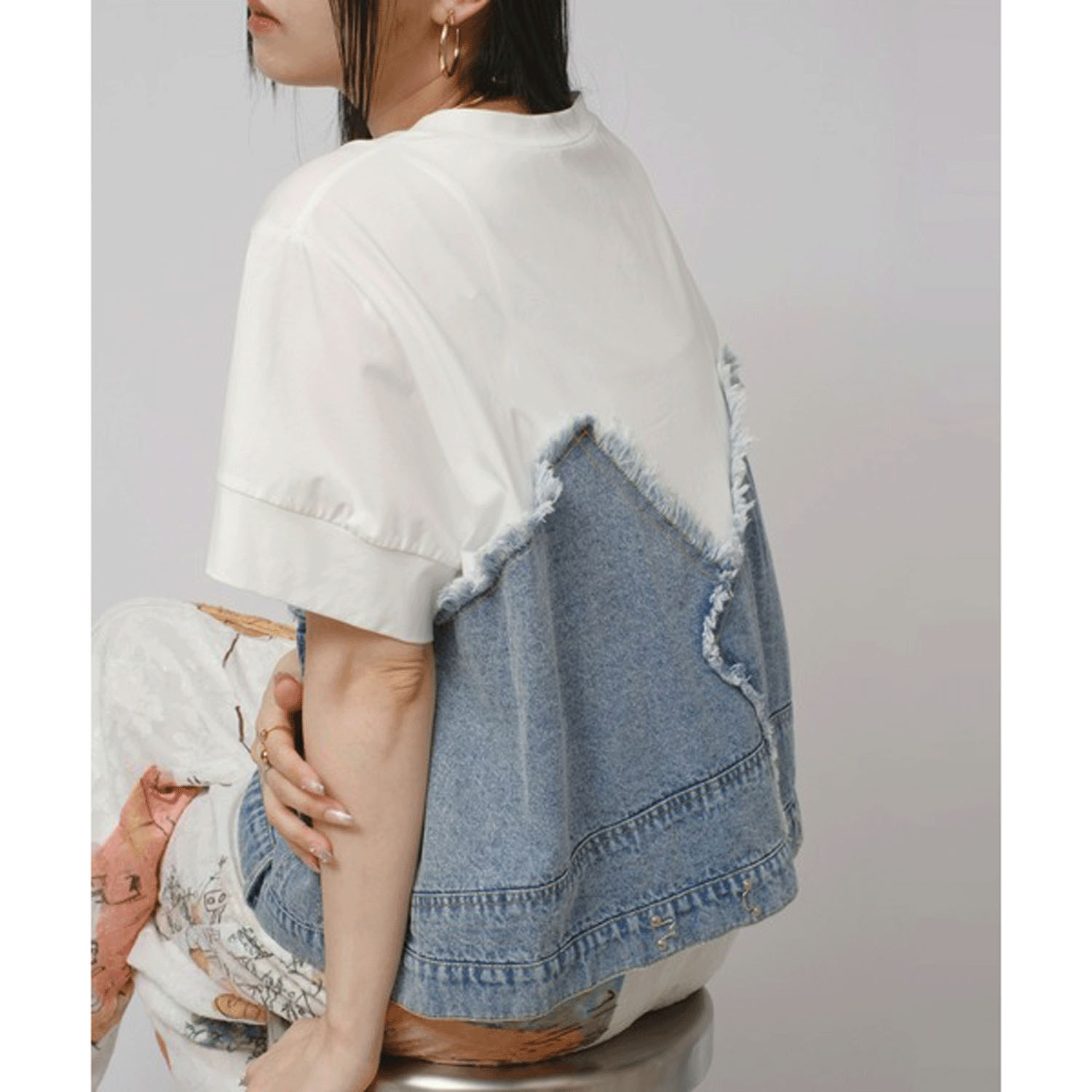 Palm Riche デニムドッキングトップス - 画像11