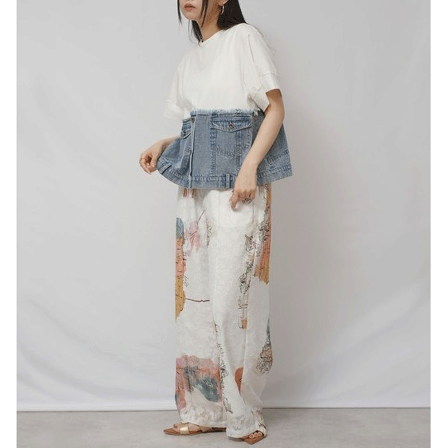 Palm Riche デニムドッキングトップス - 画像13