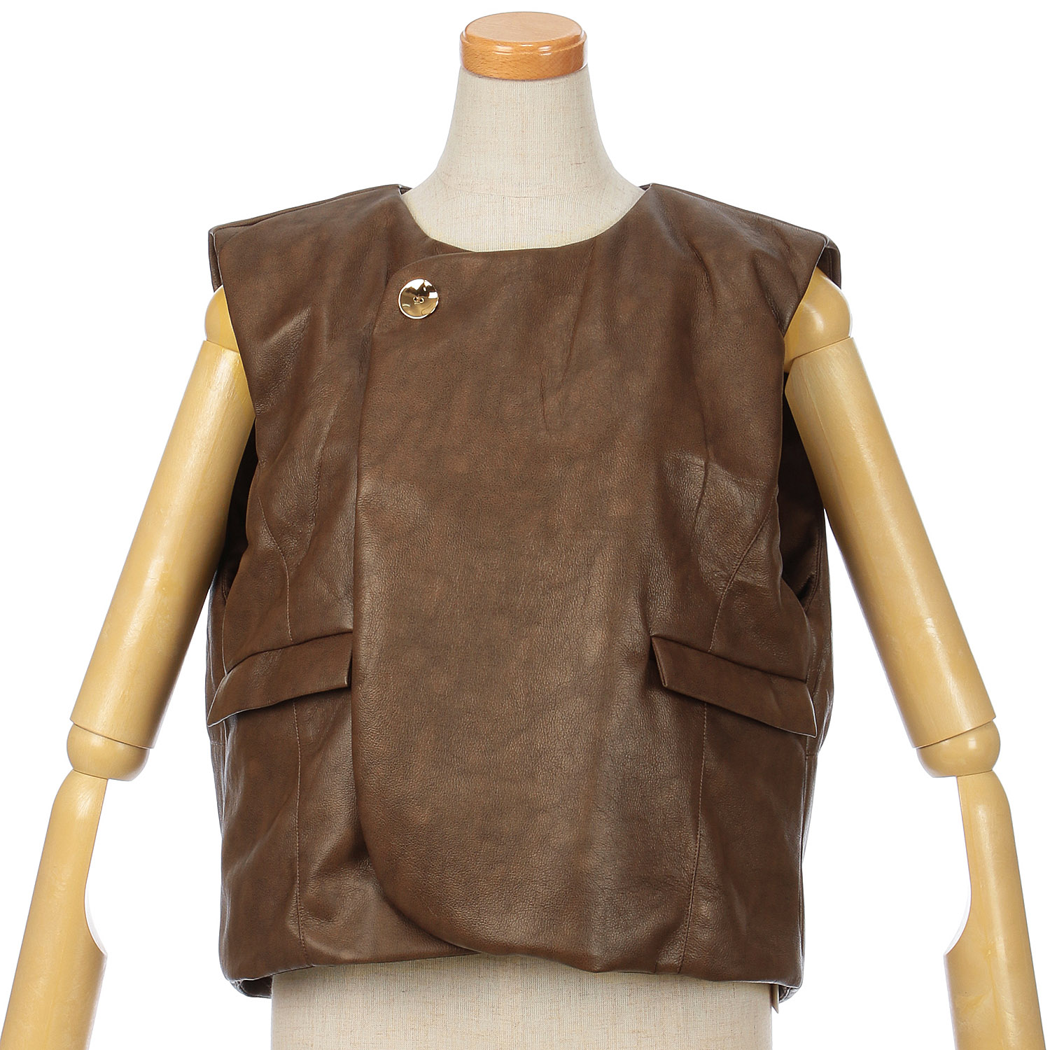 【Insta Live】vingtrois ヴィンテージライクエコレザーベスト - 画像1