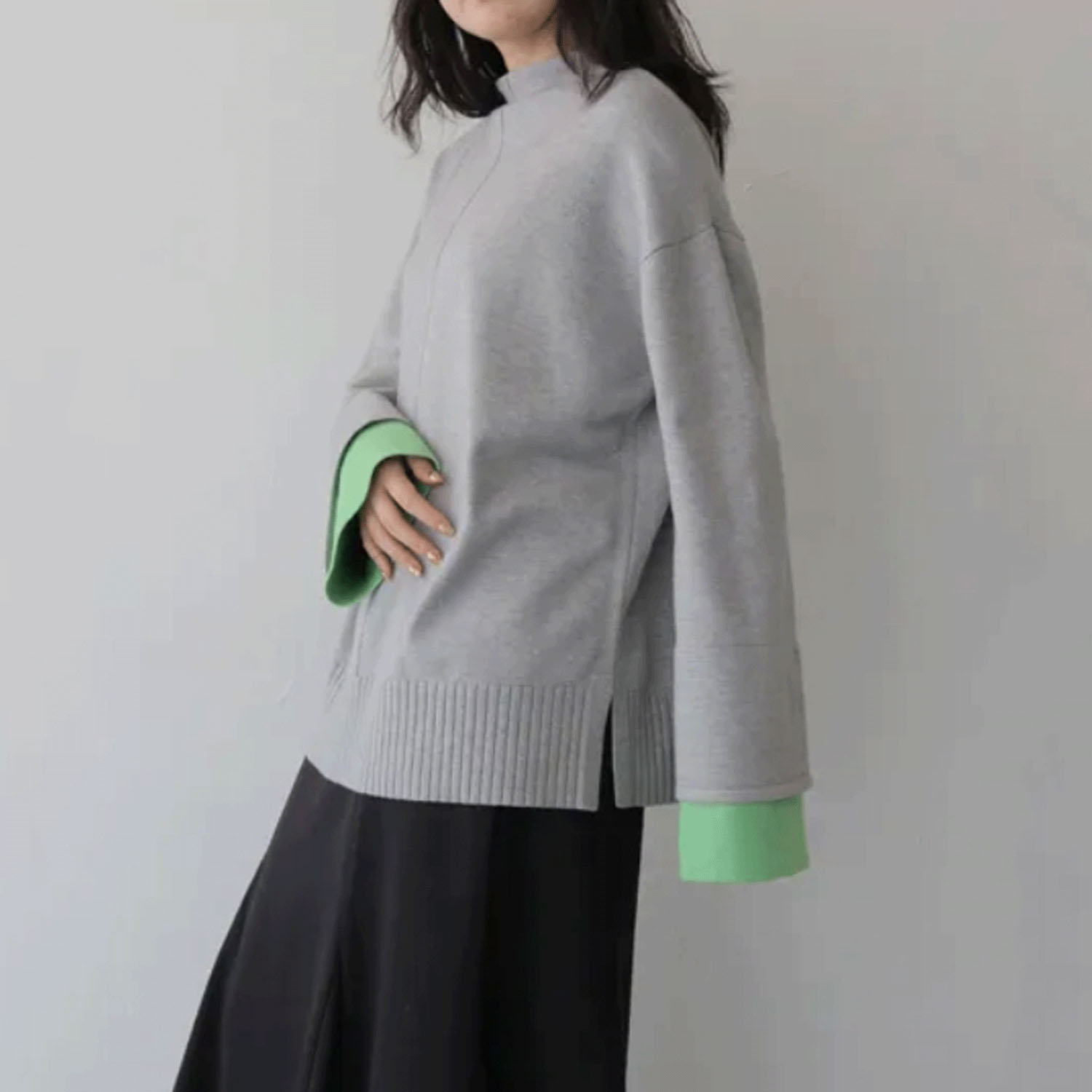 【Insta Live】vingtrois 袖配色プルオーバー - 画像3