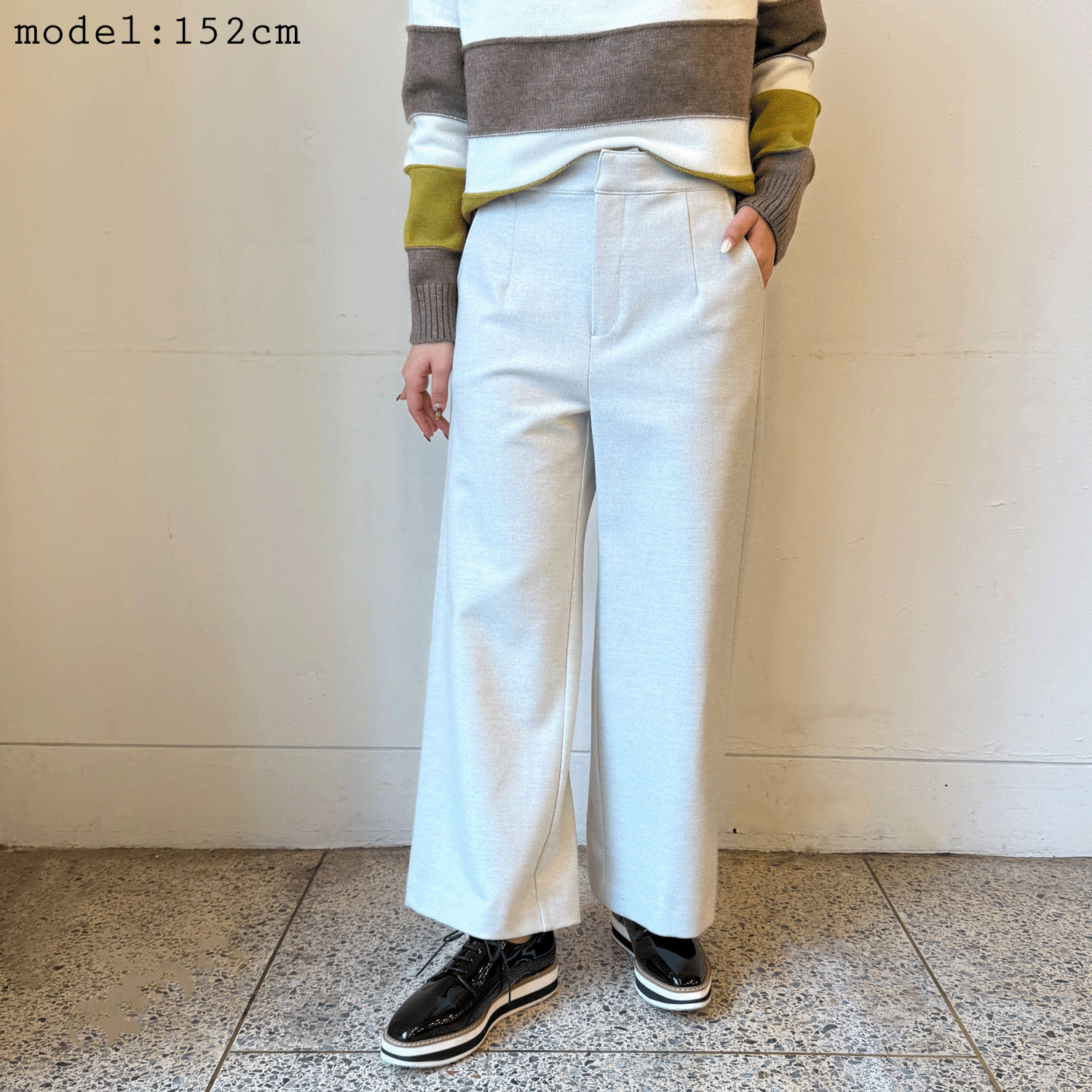 両面起毛ワイドパンツ - 画像1