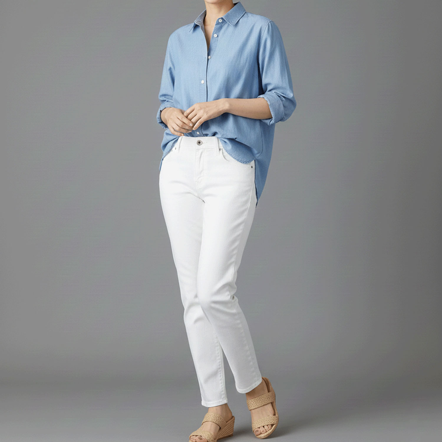 【Insta Live】aiai C／Nクールストレッチ 木陰デニムアンクルテーパード - 画像15