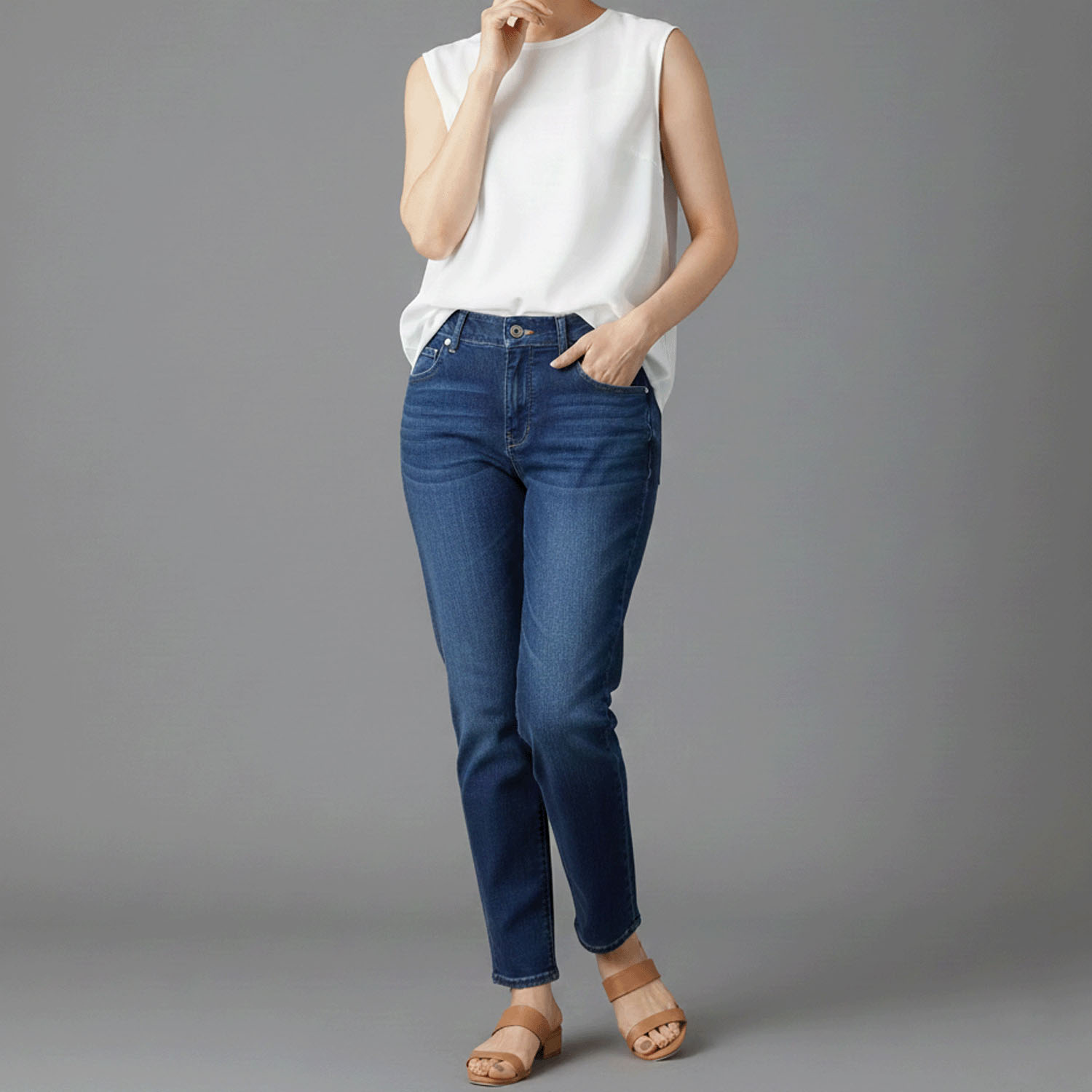 【Insta Live】aiai C／Nクールストレッチ 木陰デニムアンクルテーパード - 画像40