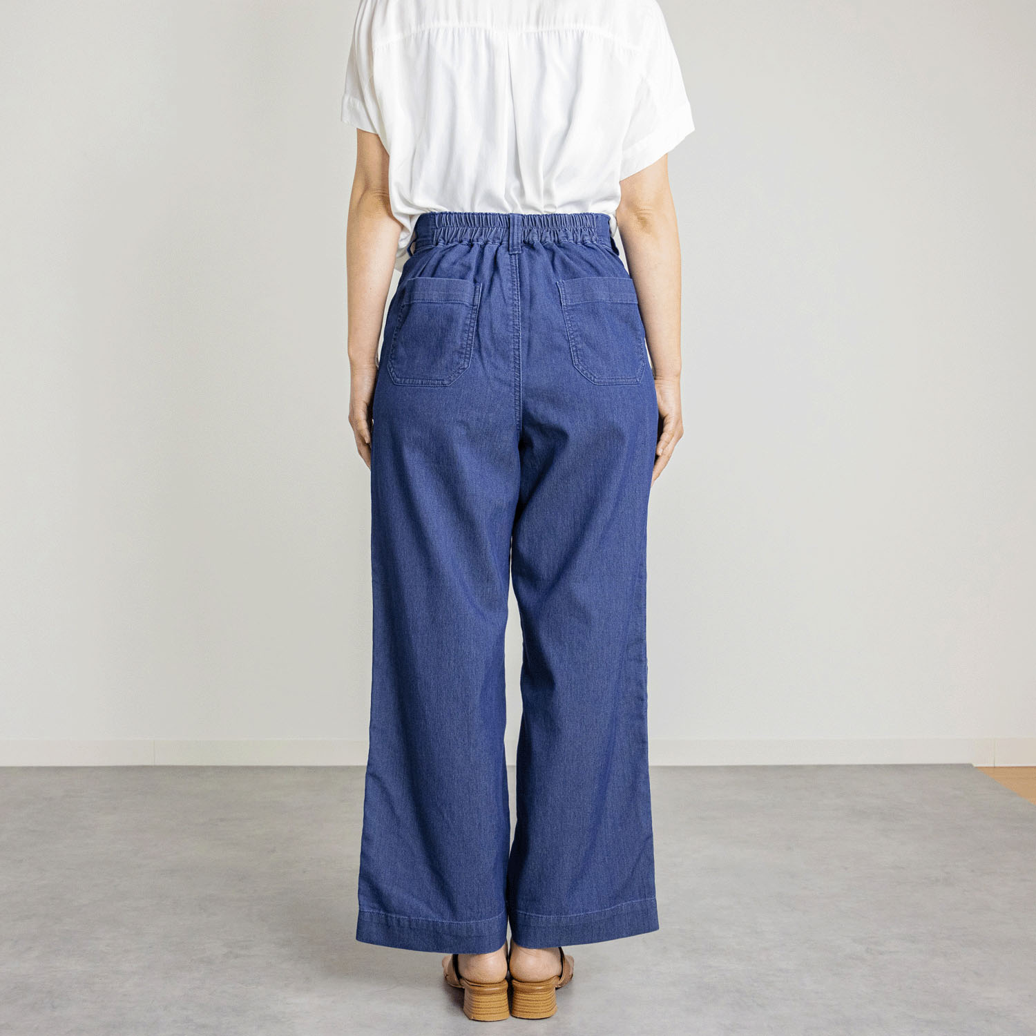 涼やかメッシュ調デニムベイカーパンツ - 画像3