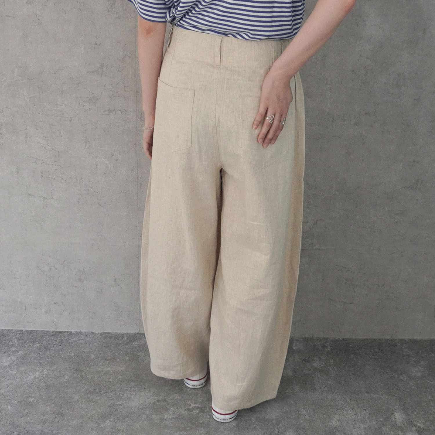 nod 麻100％バナナワイドパンツ - 画像12