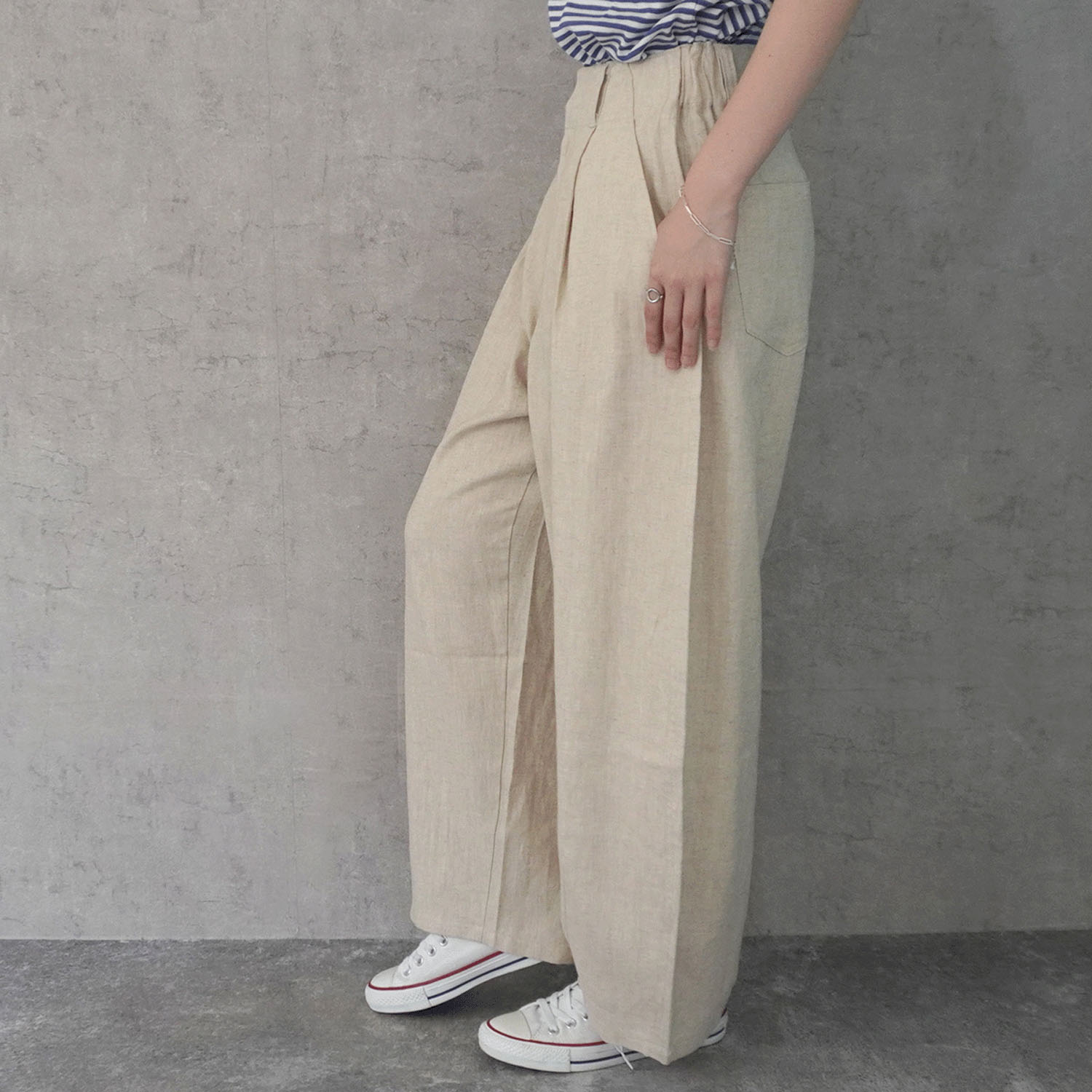 nod 麻100％バナナワイドパンツ - 画像13