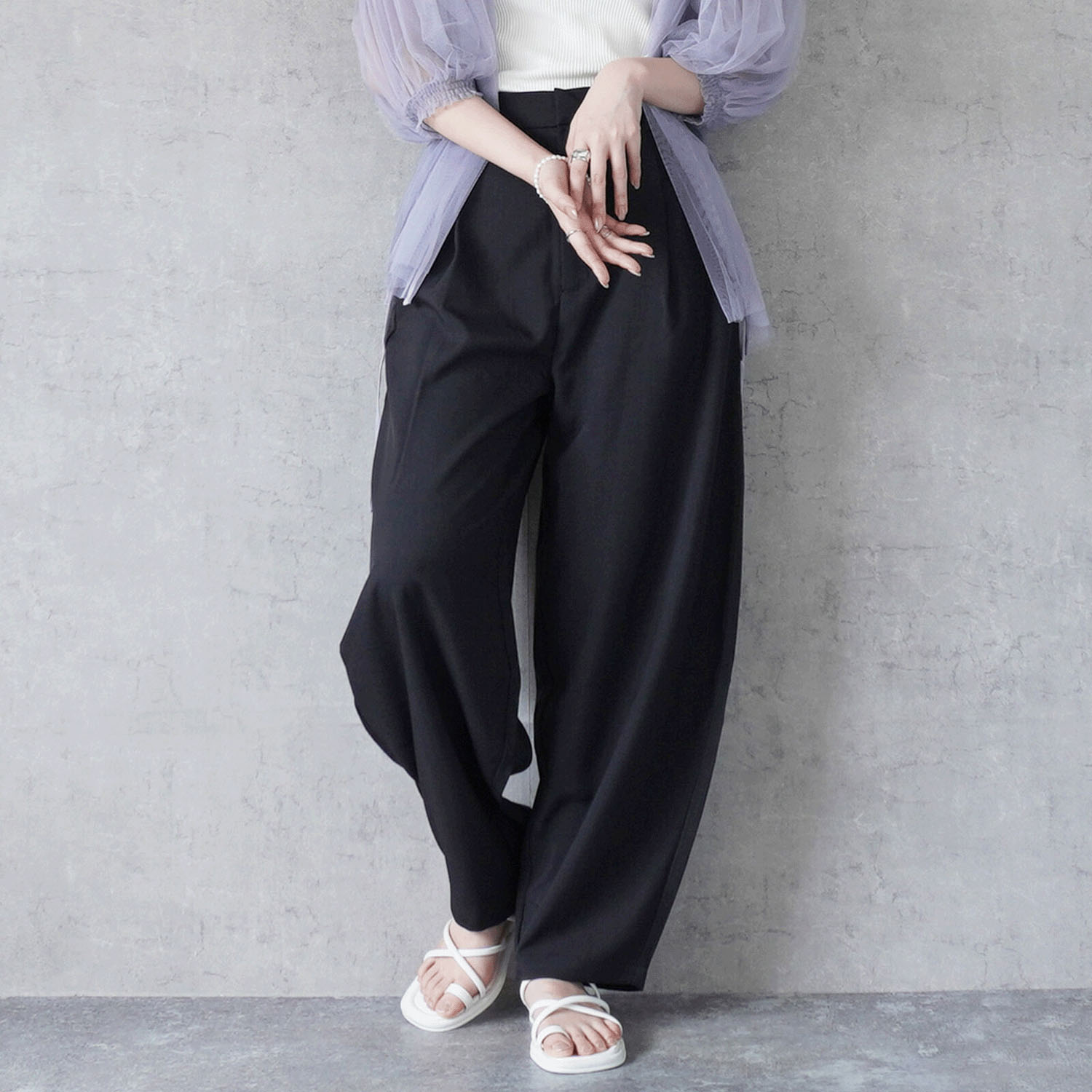 サラサラ接触冷感コクーンパンツ - 画像3