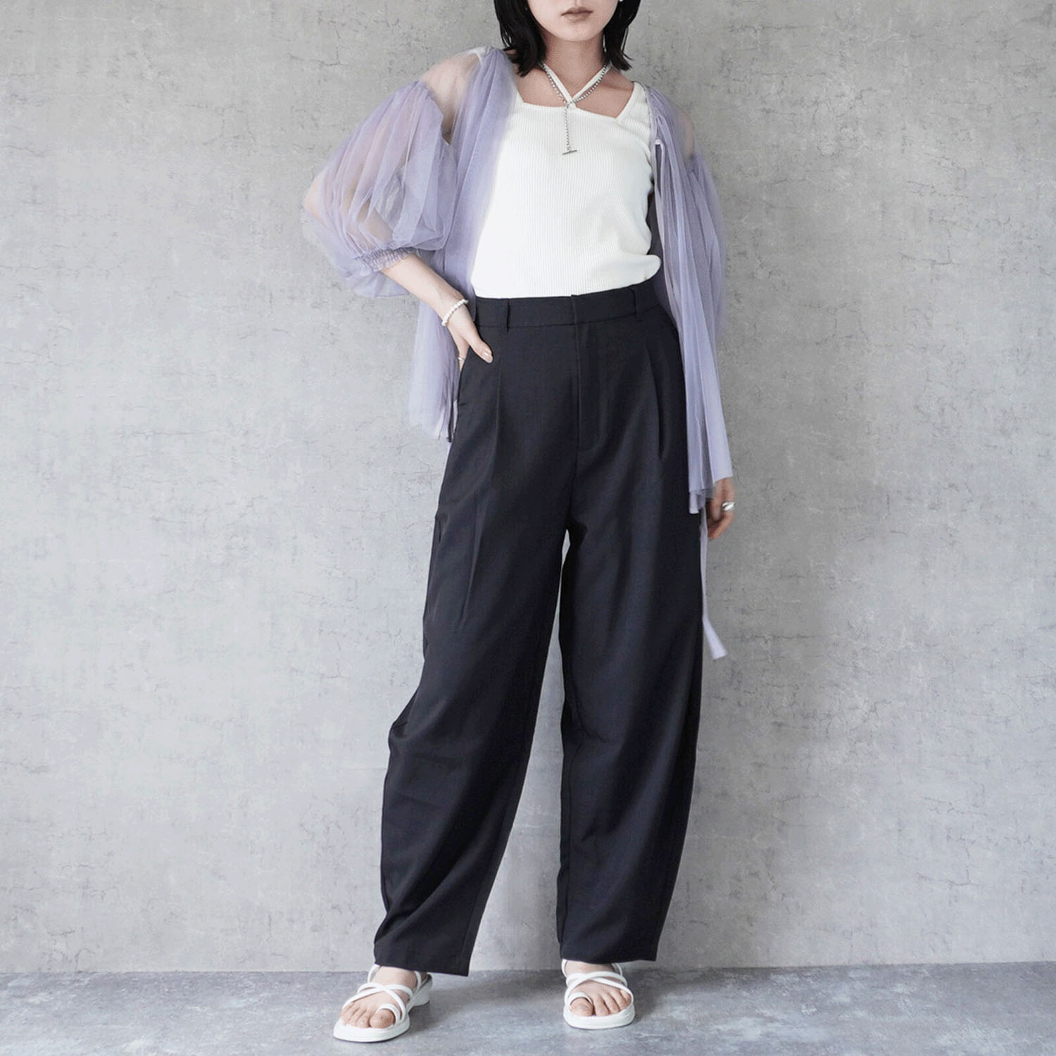 サラサラ接触冷感コクーンパンツ - 画像1