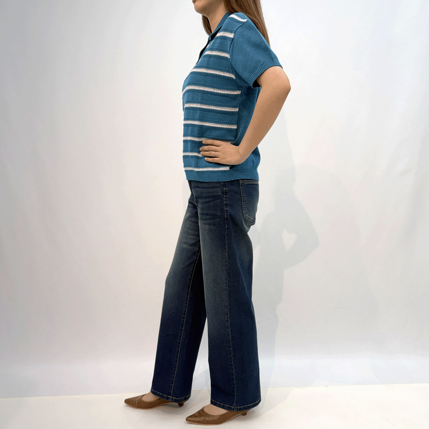 クールデニムワイドストレートパンツ - 画像3