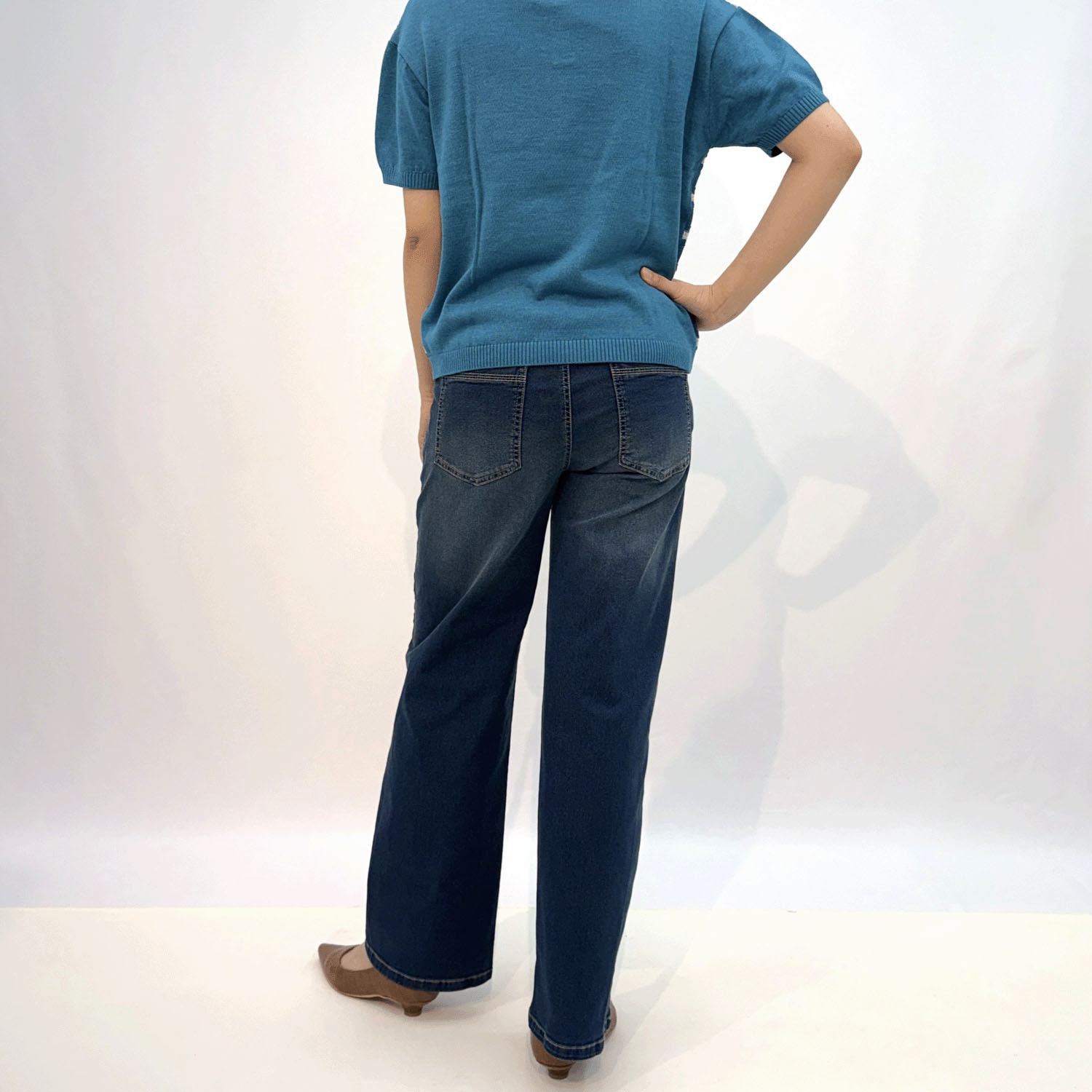 クールデニムワイドストレートパンツ - 画像4