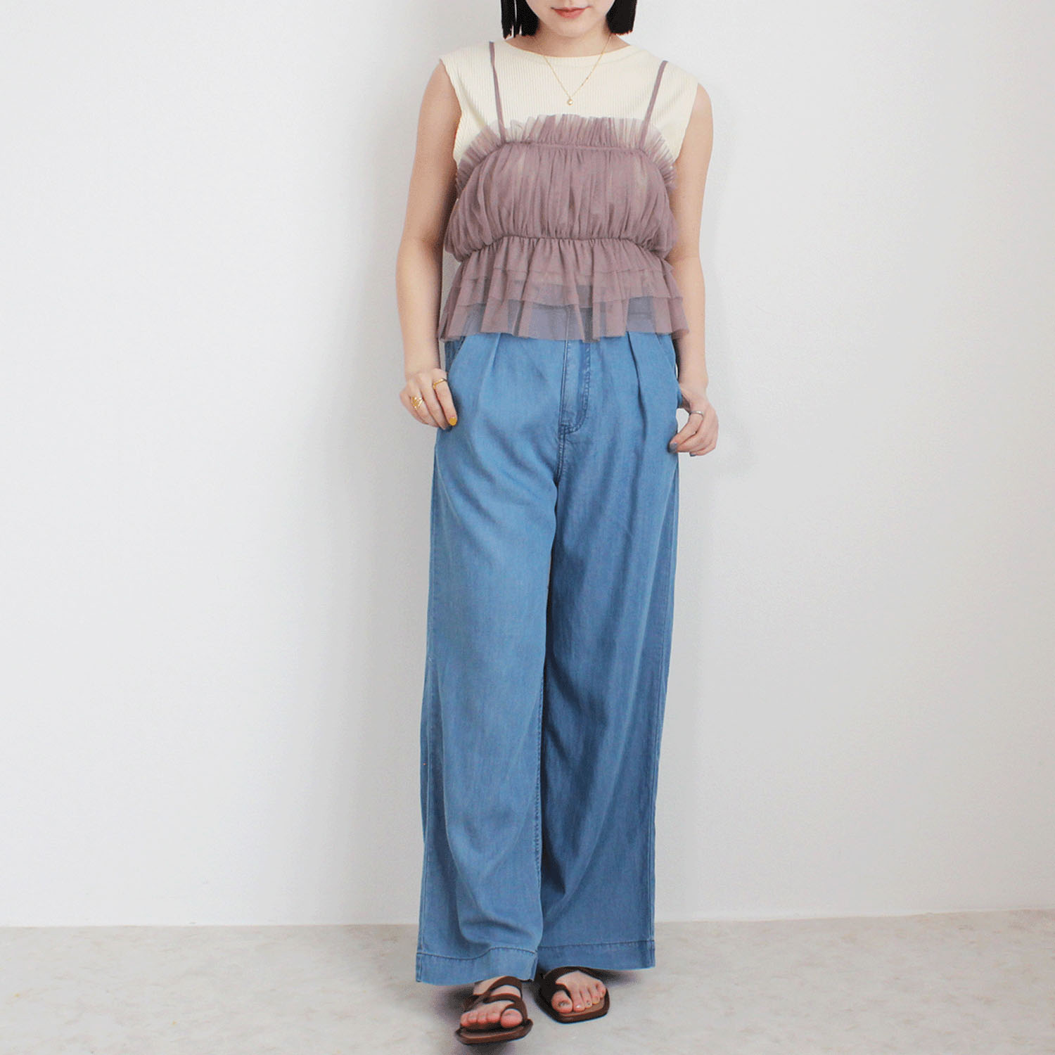 W HEART クールデニムワイドパンツ - 画像7