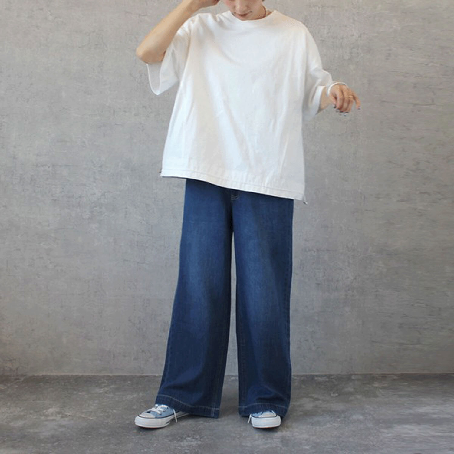 W HEART 麻混デニムワイドパンツ - 画像11