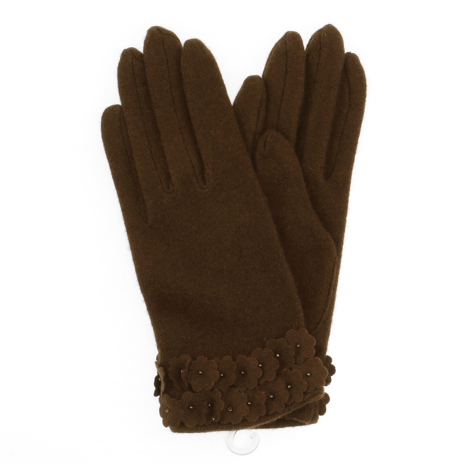 日本製 フラワーモチーフ付き手袋 - 画像1