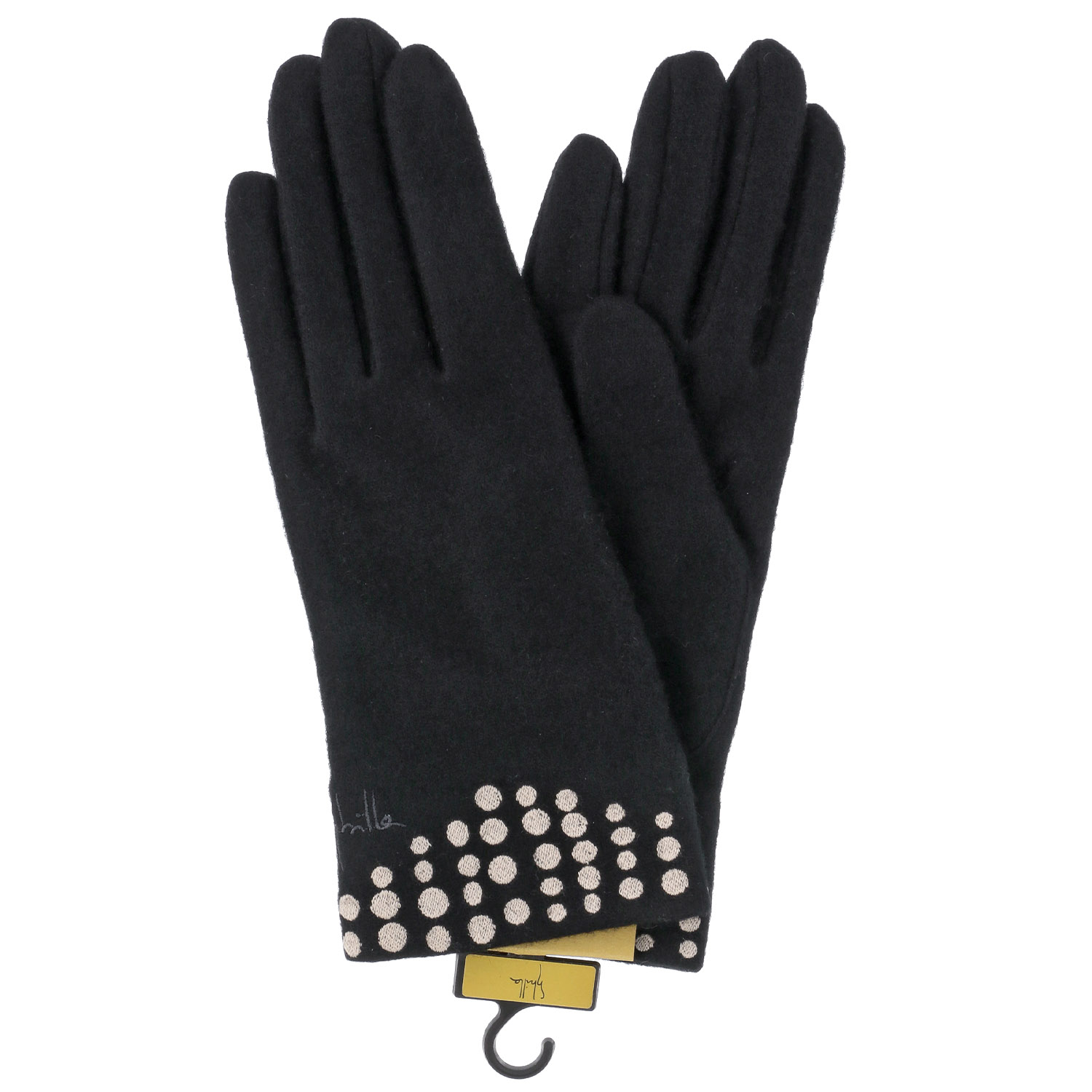 シビラ ドット刺繍ジャージ手袋 - 画像2