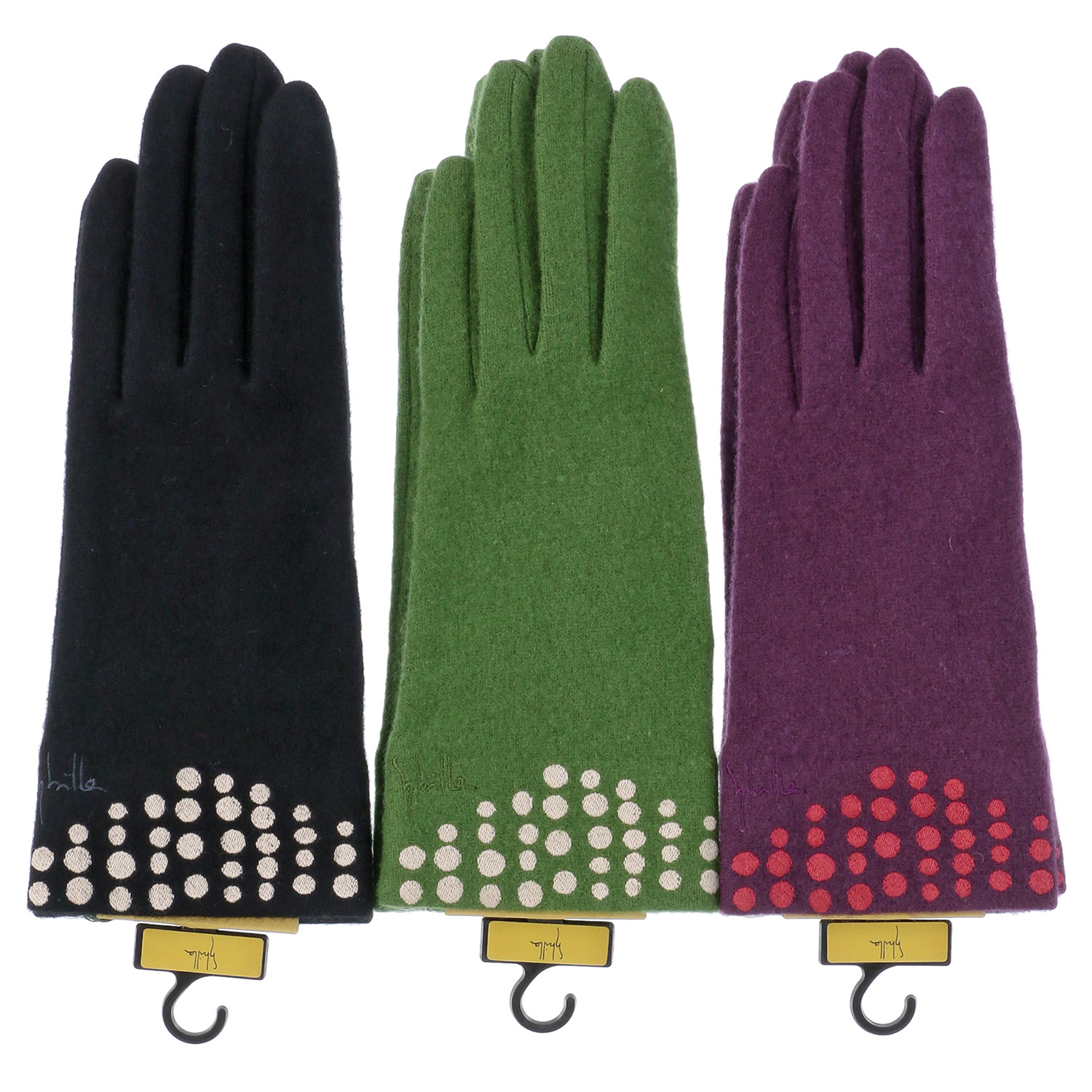 シビラ ドット刺繍ジャージ手袋 - 画像1