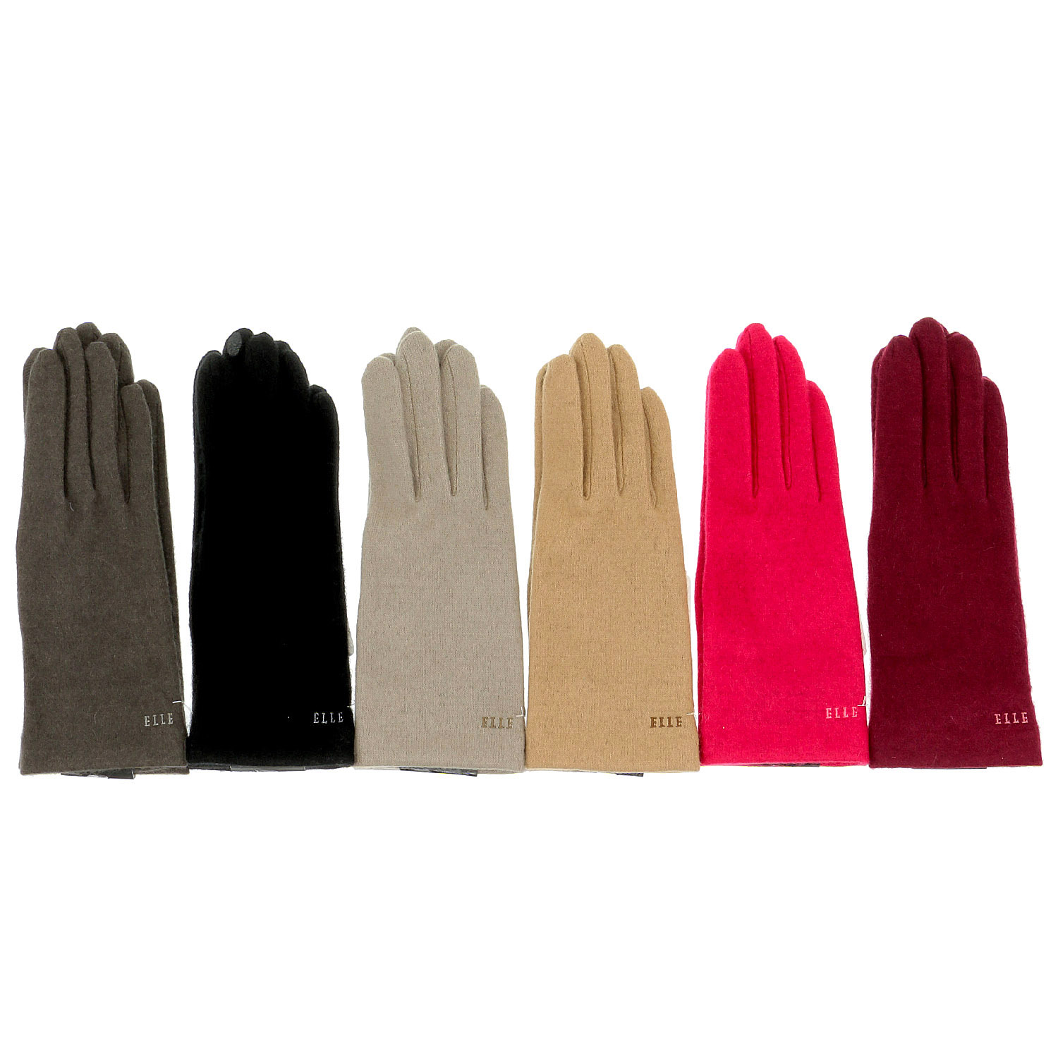【グレー、ワイン終了】ELLE カシミヤ手袋 - 画像1