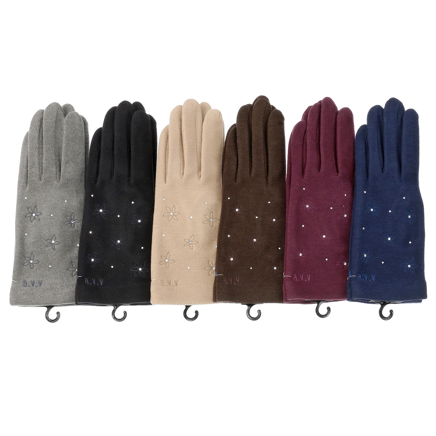 【ブラウン終了】avv ラインストーンジャージ手袋 - 画像1