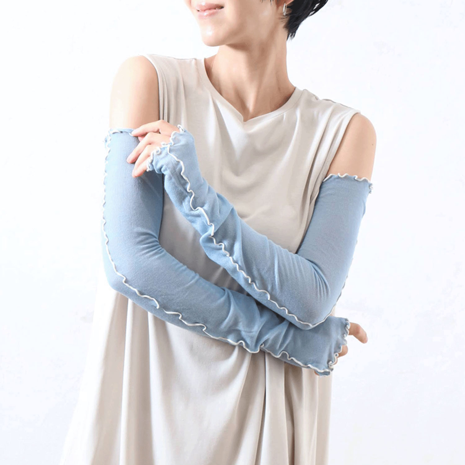 竹繊維バイカラーメロウアームカバー - 画像11