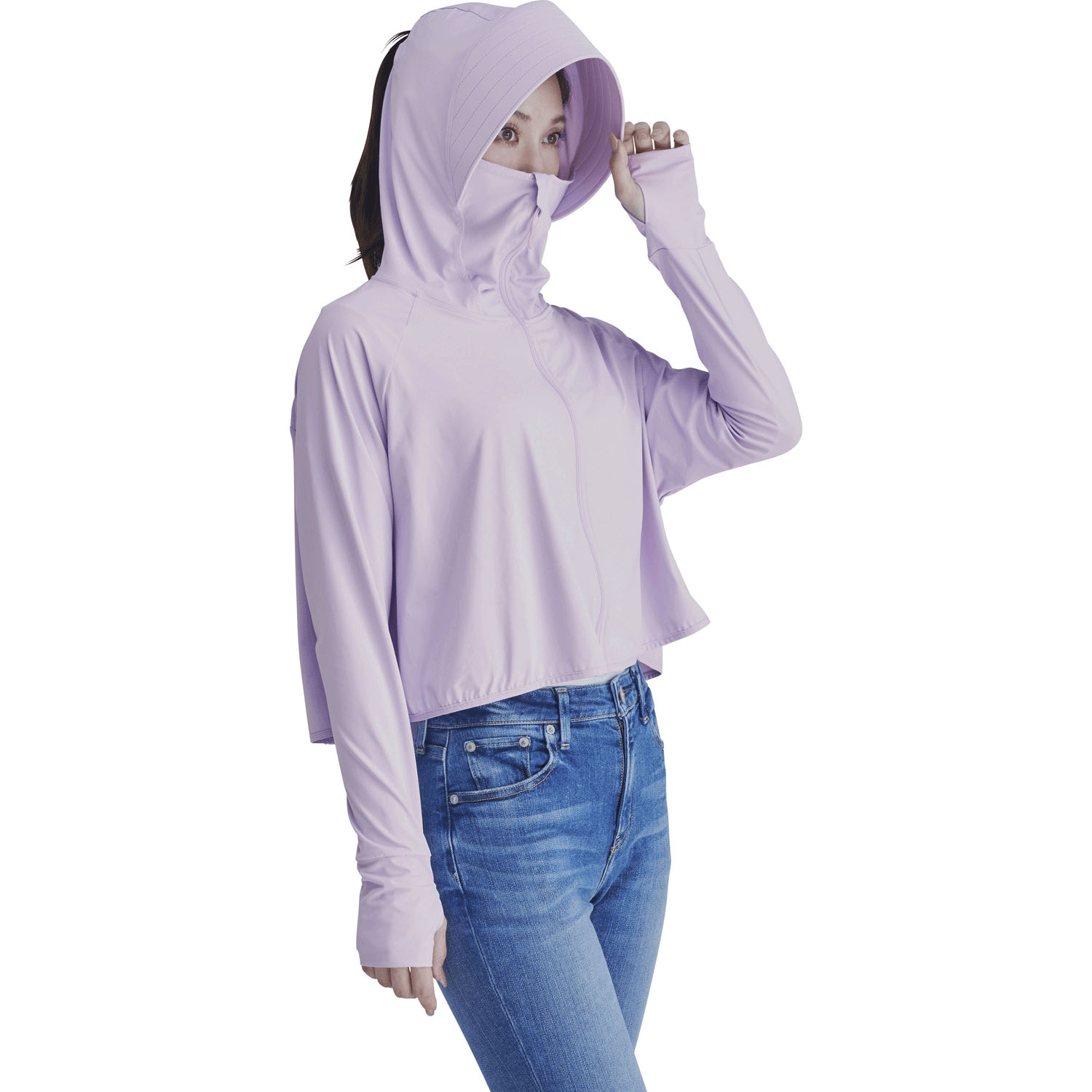 【チャコール、ラベンダー終了】Sun Block LAB 爽壁 フェイスガードUVパーカー - 画像31