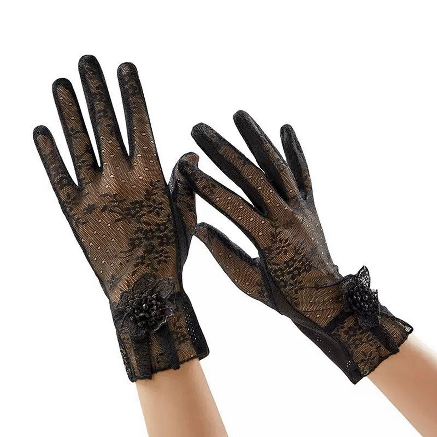 フラワーレースUV手袋