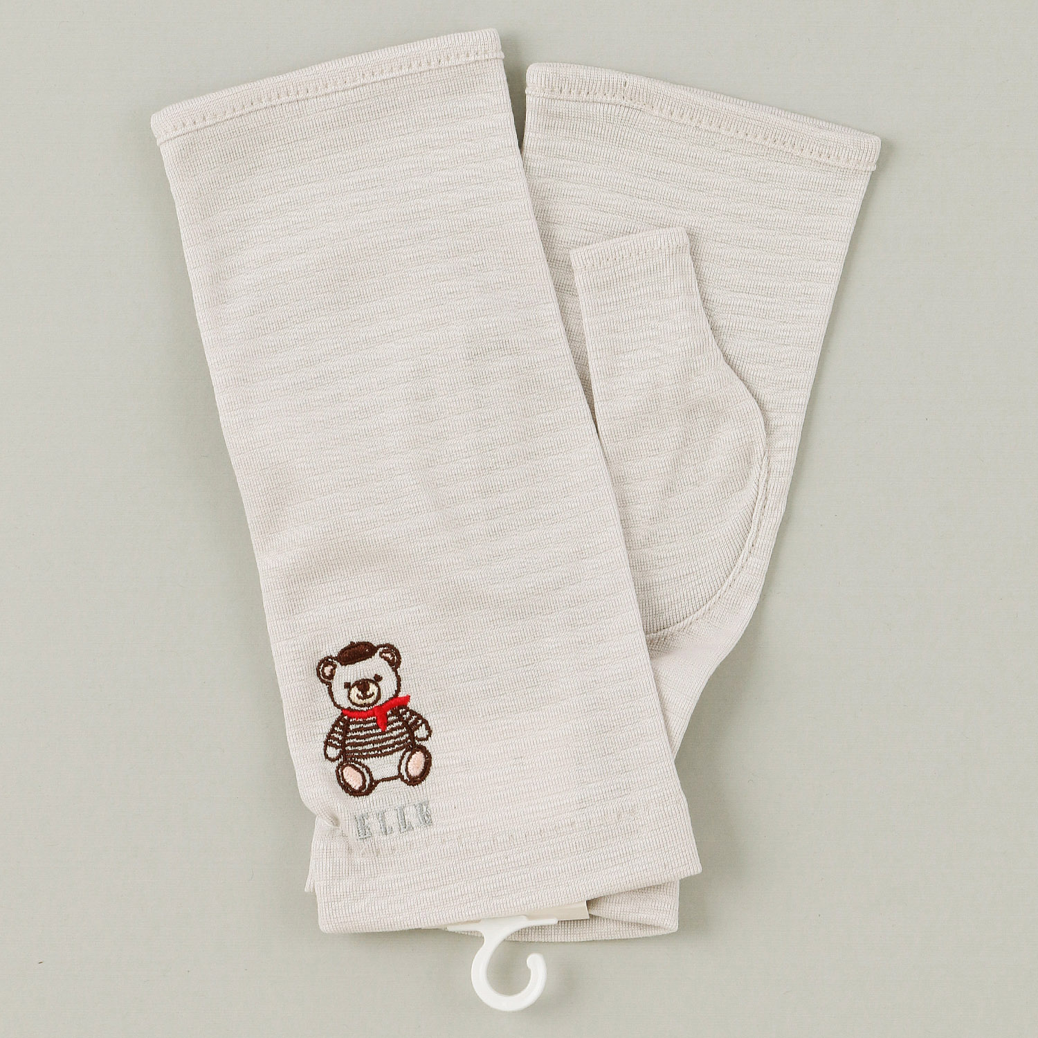 ELLE クマ刺繍ショートアームカバー - 画像1