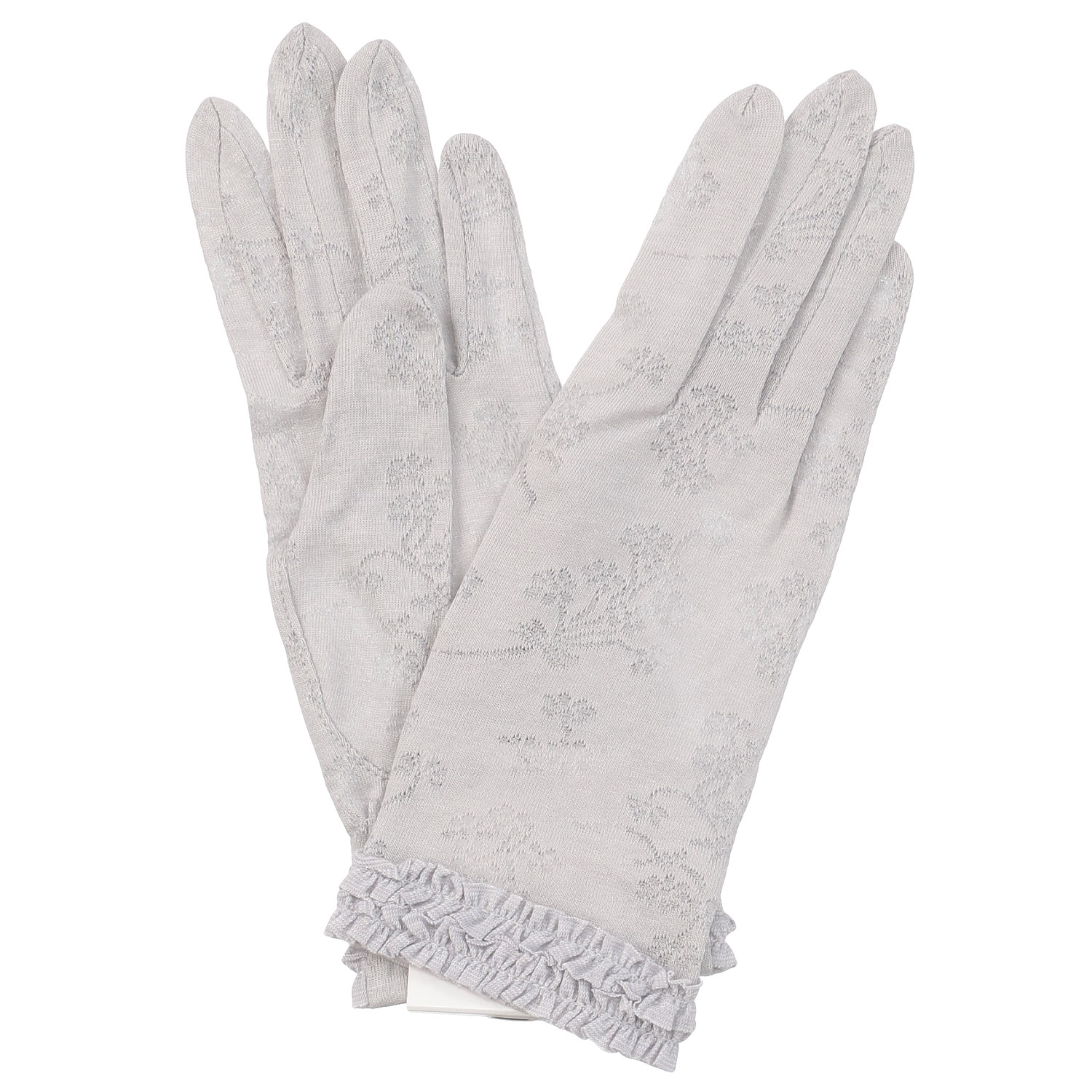 麻入りジャガード手袋 5指 - 画像2