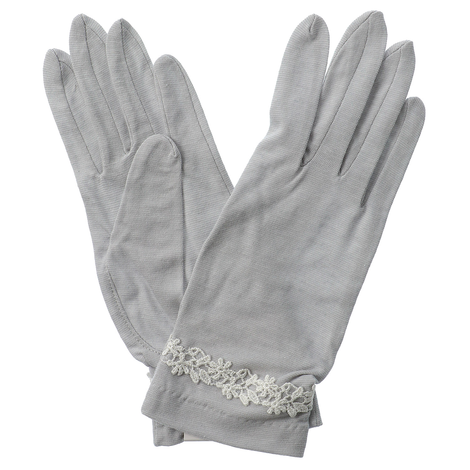 麻入りジャガードボーダー手袋 5指