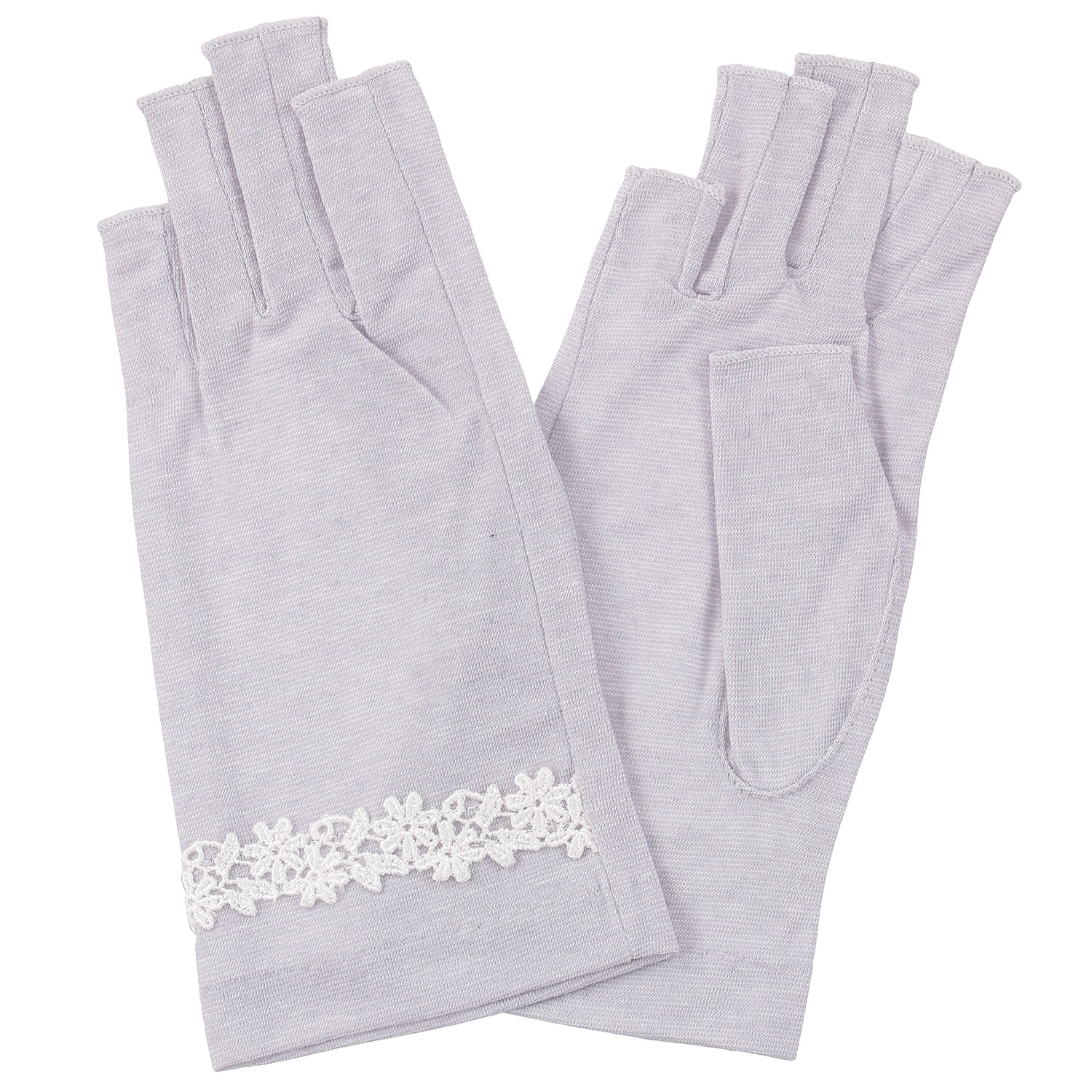 麻入りボーダー指切り手袋 - 画像1