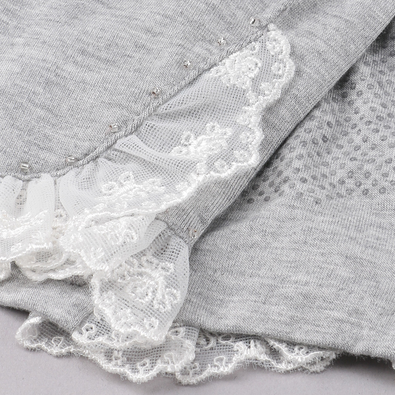 竹繊維 レースバーズショートアームカバー - 画像3