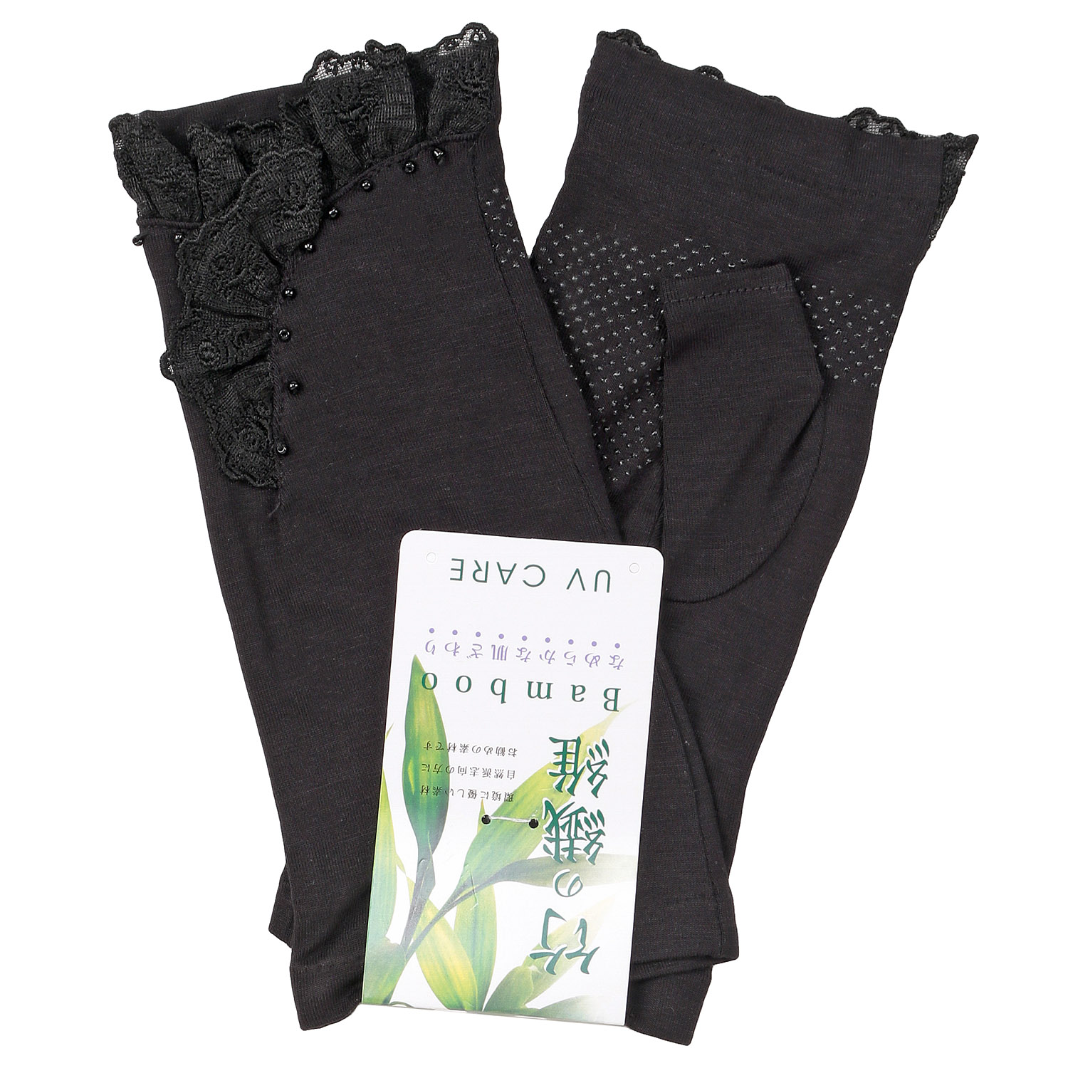 竹繊維 レースバーズショートアームカバー - 画像4