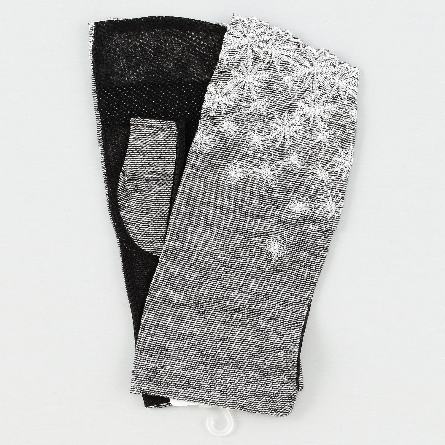 コットンリネンミジンボーダーショートアームカバー - 画像3