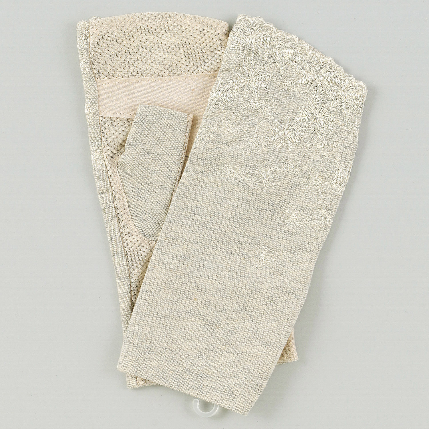 コットンリネンミジンボーダーショートアームカバー