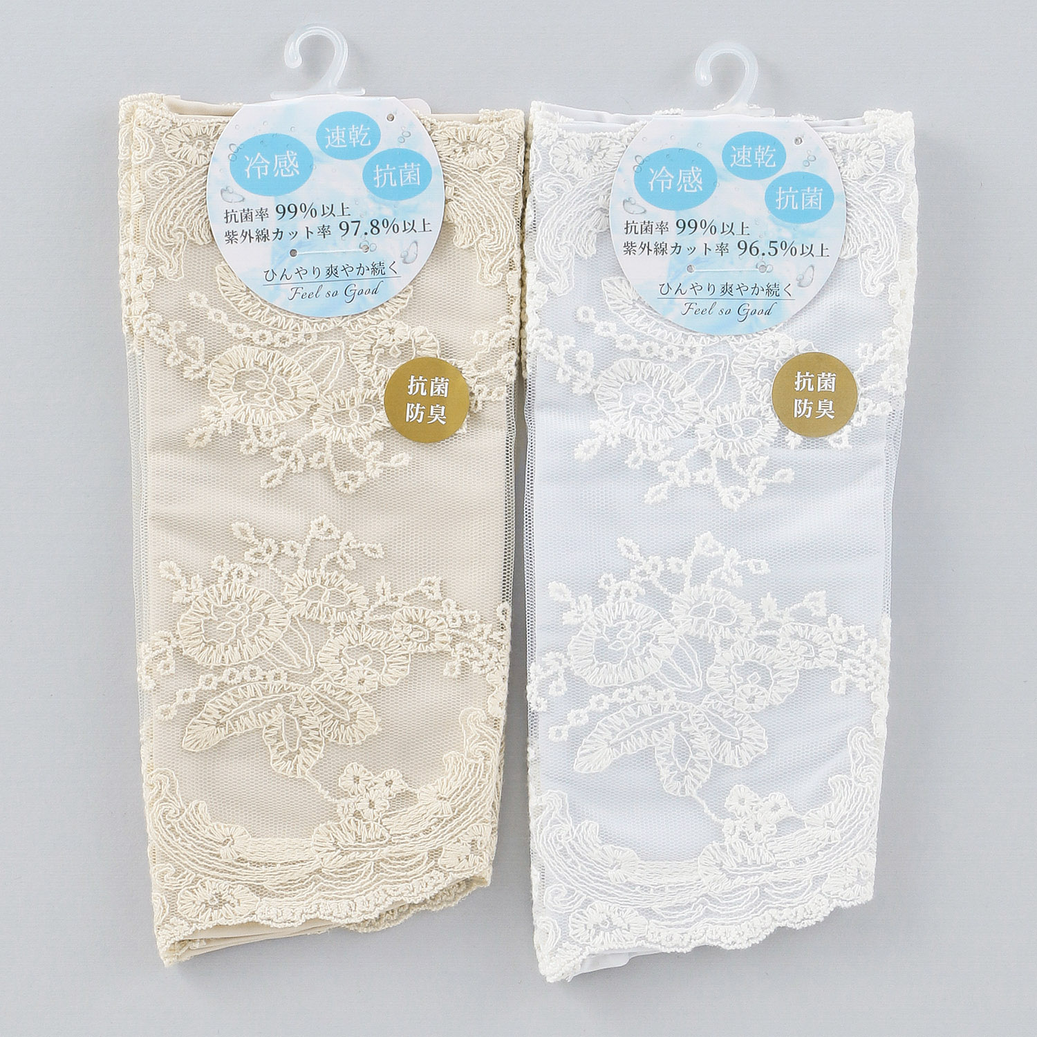 冷感抗菌アンティークレースショートアームカバー - 画像1