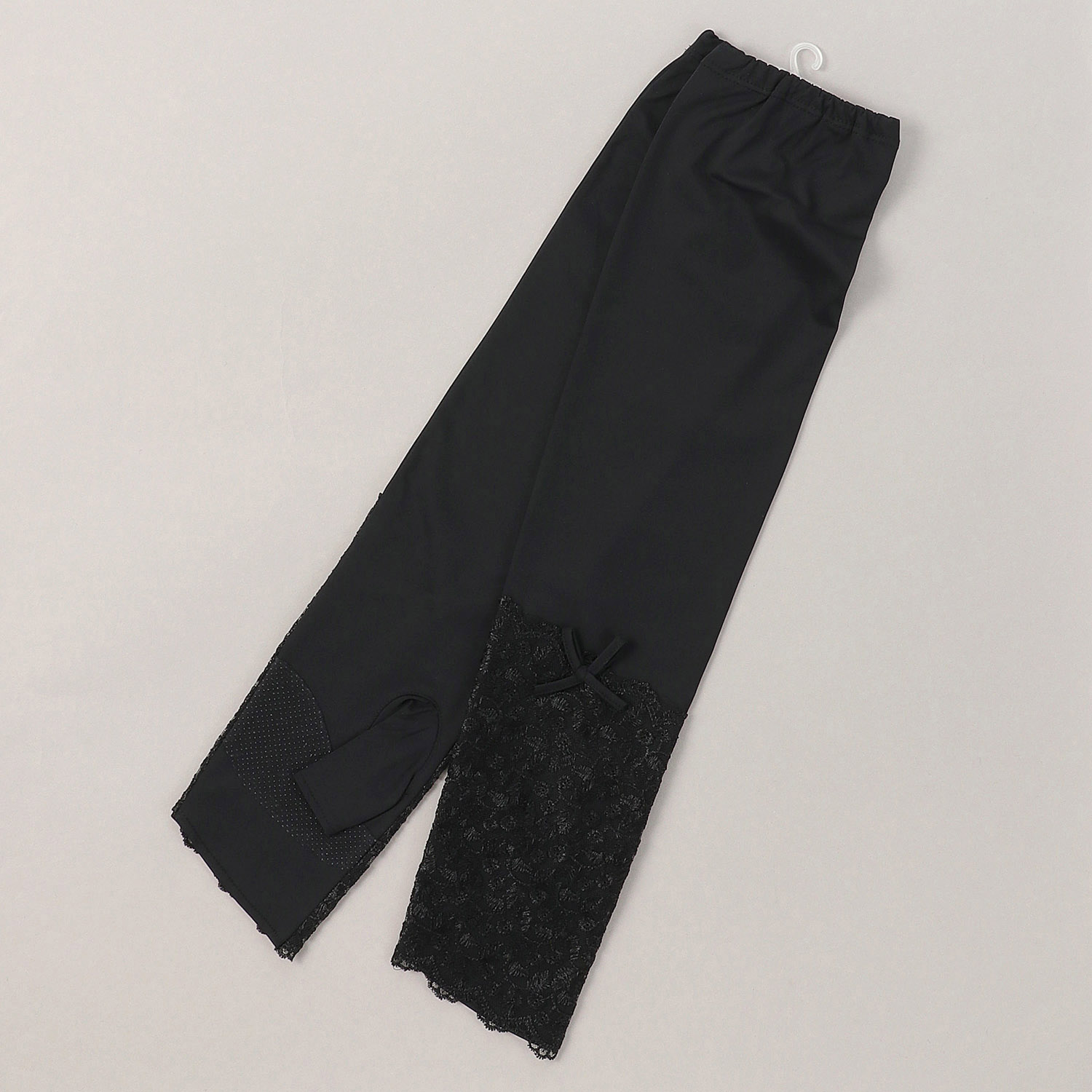 冷感抗菌指先レースリボンロングアームカバー - 画像4